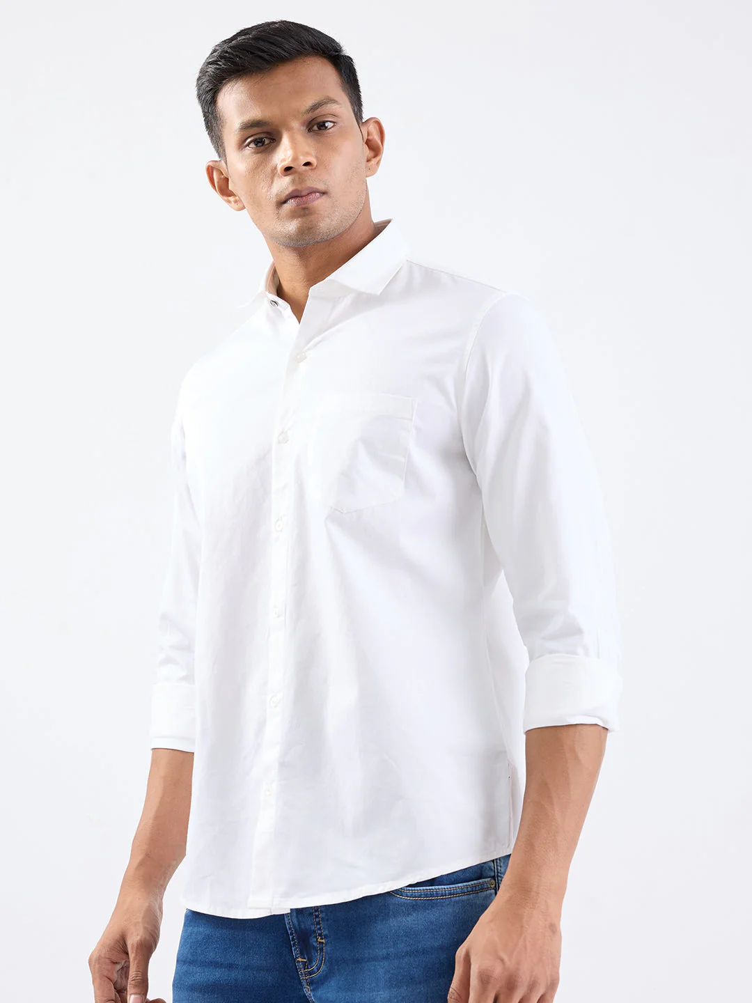 Men Shirt White Slim Fit - Image 3