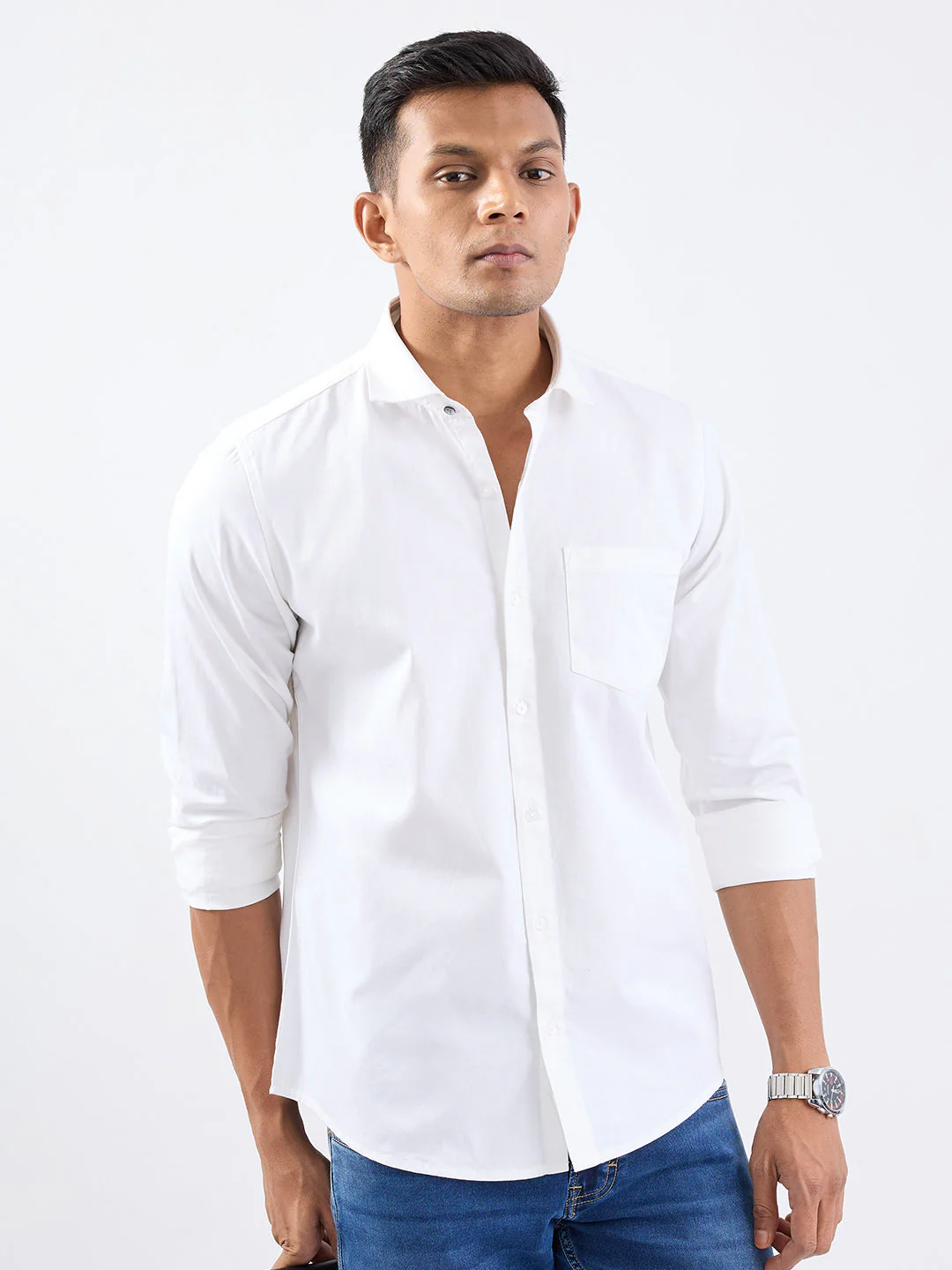 Men Shirt White Slim Fit - Image 7