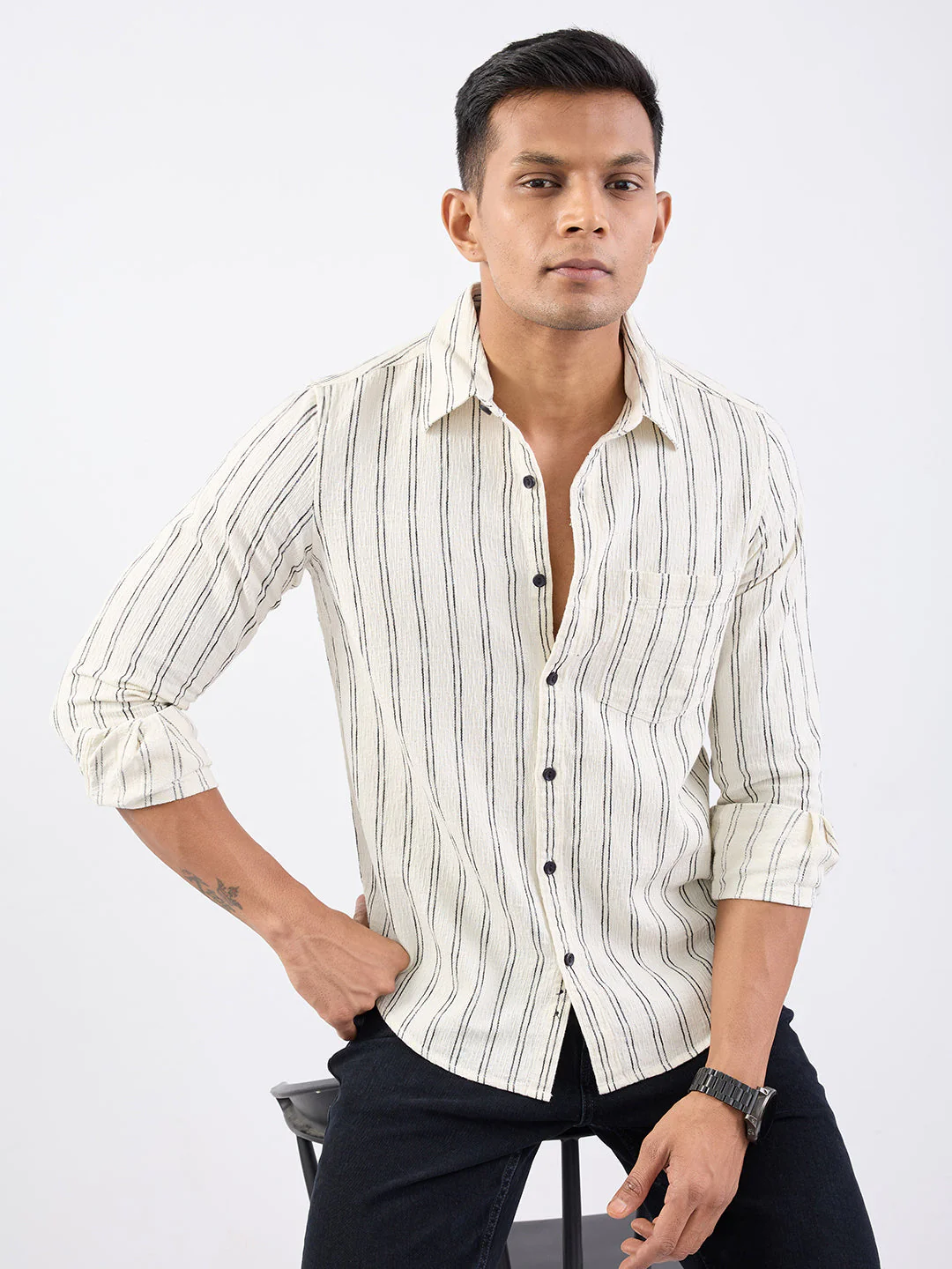 Men Shirt White Slim Fit - Image 7