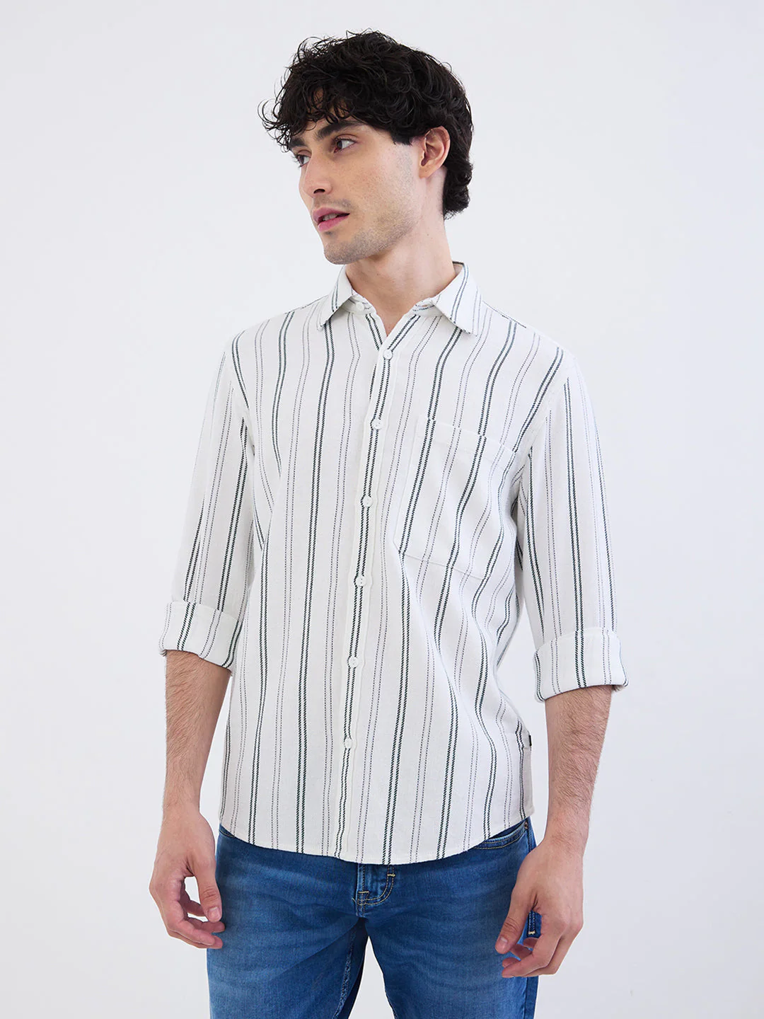 Men Shirt White Slim Fit - Image 2