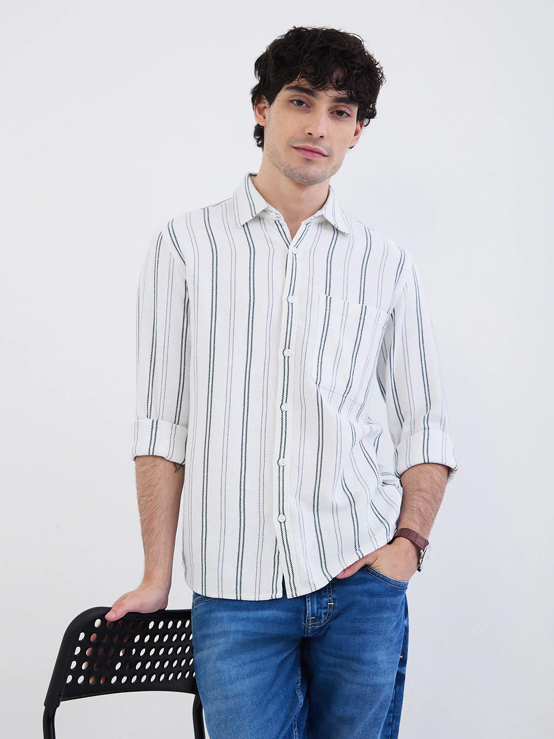 Men Shirt White Slim Fit - Image 7