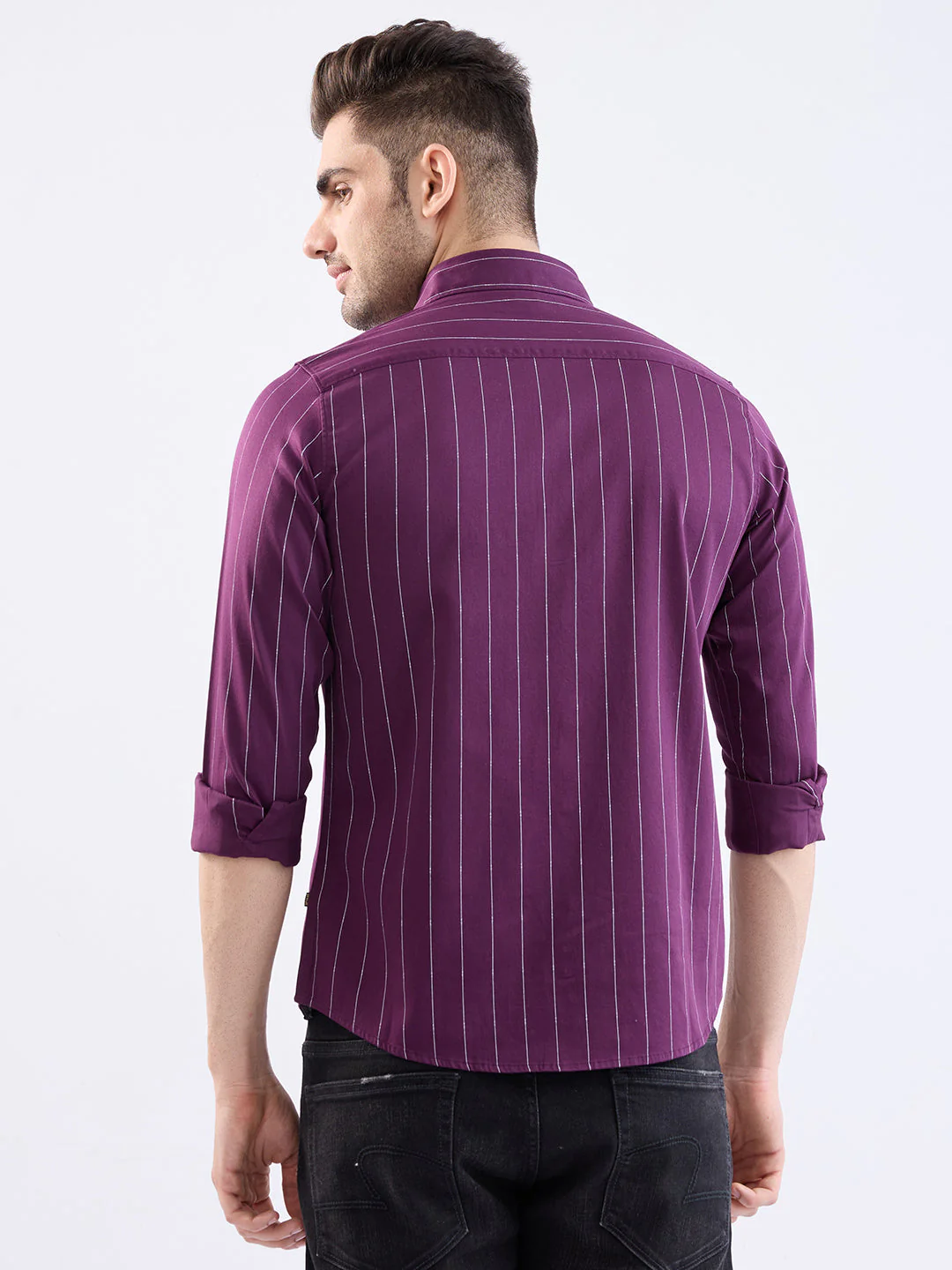 Men Shirt Red Slim Fit - Image 4