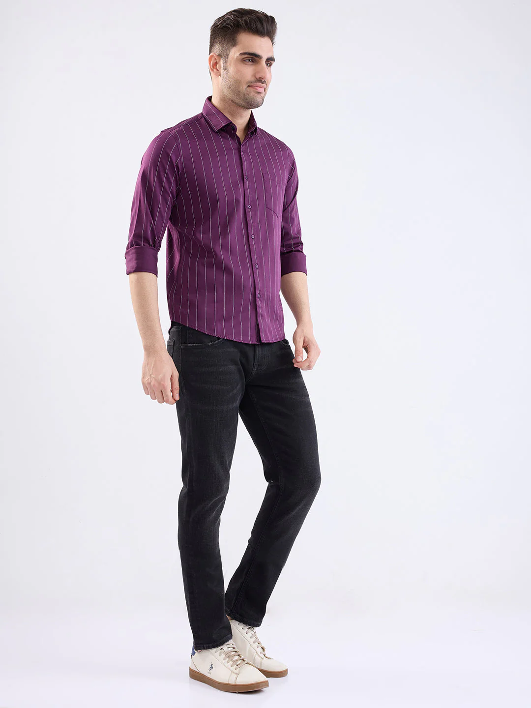 Men Shirt Red Slim Fit - Image 5