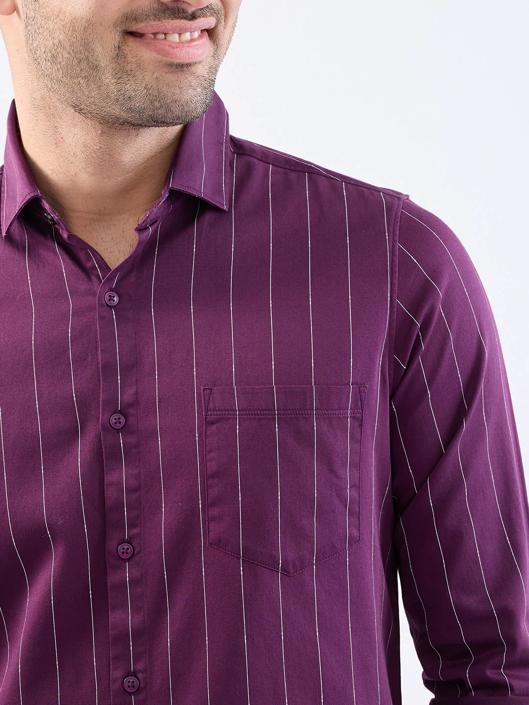 Men Shirt Red Slim Fit - Image 6