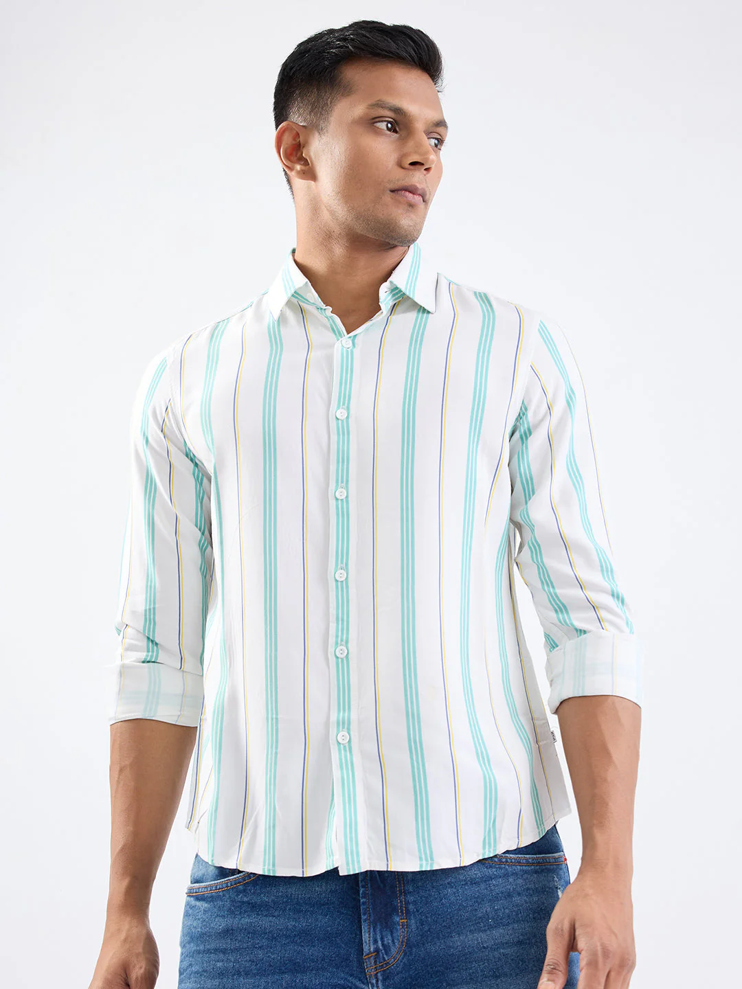 Men Shirt White Slim Fit - Image 2