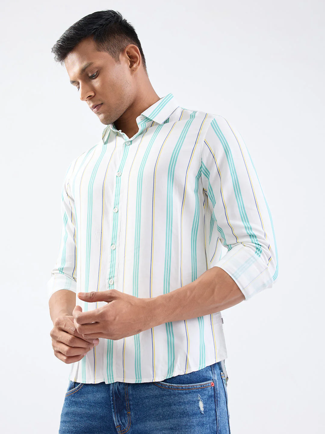 Men Shirt White Slim Fit - Image 3