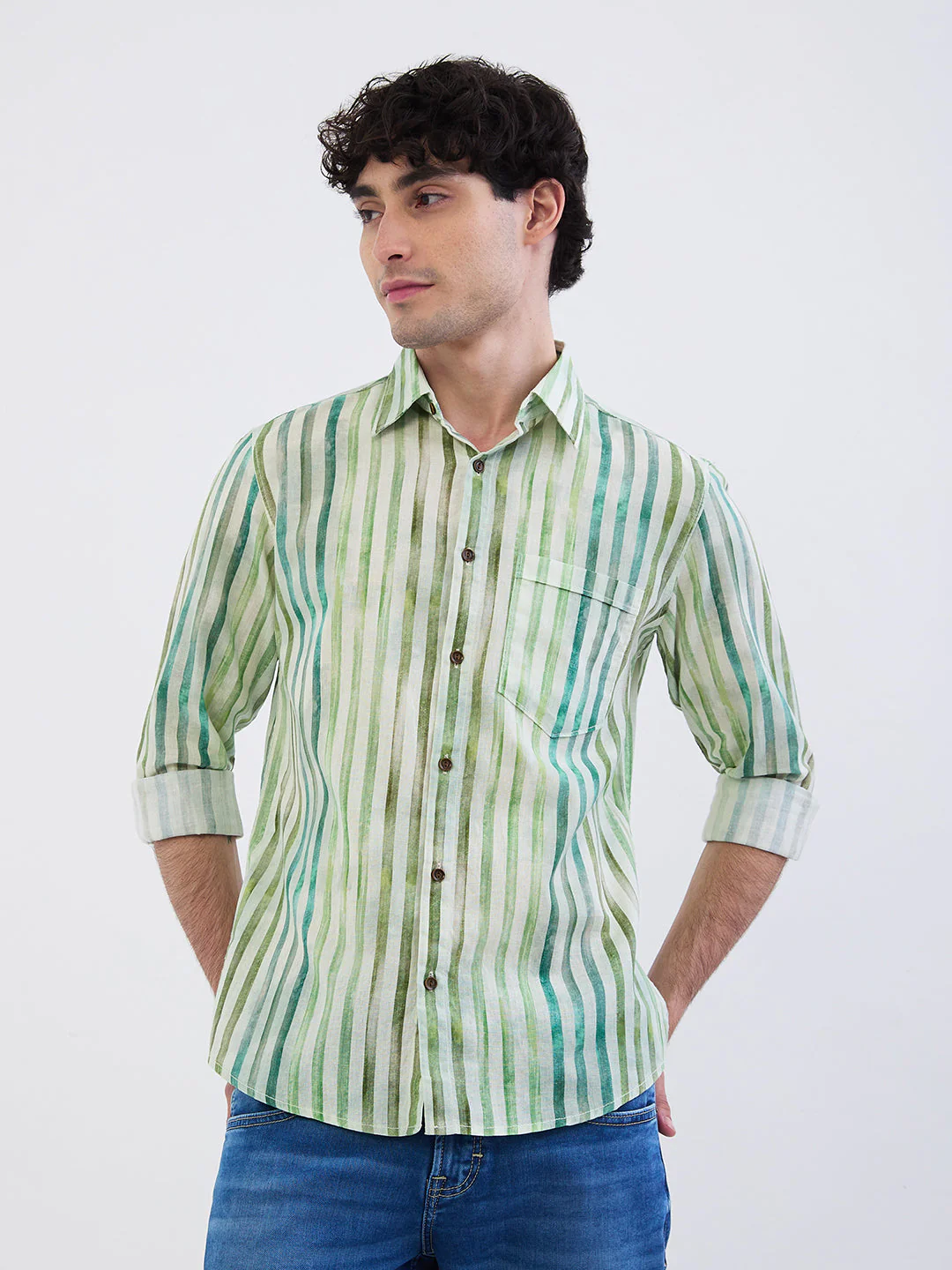 Men Shirt White Slim Fit - Image 2