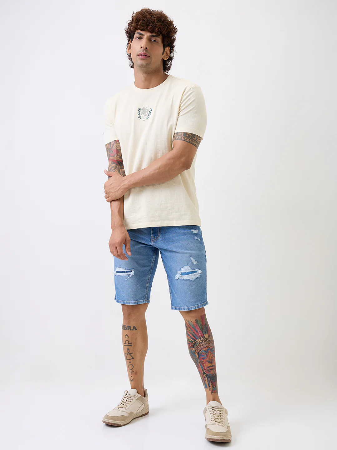 Men Shorts Light Blue Mid Rise - Image 5