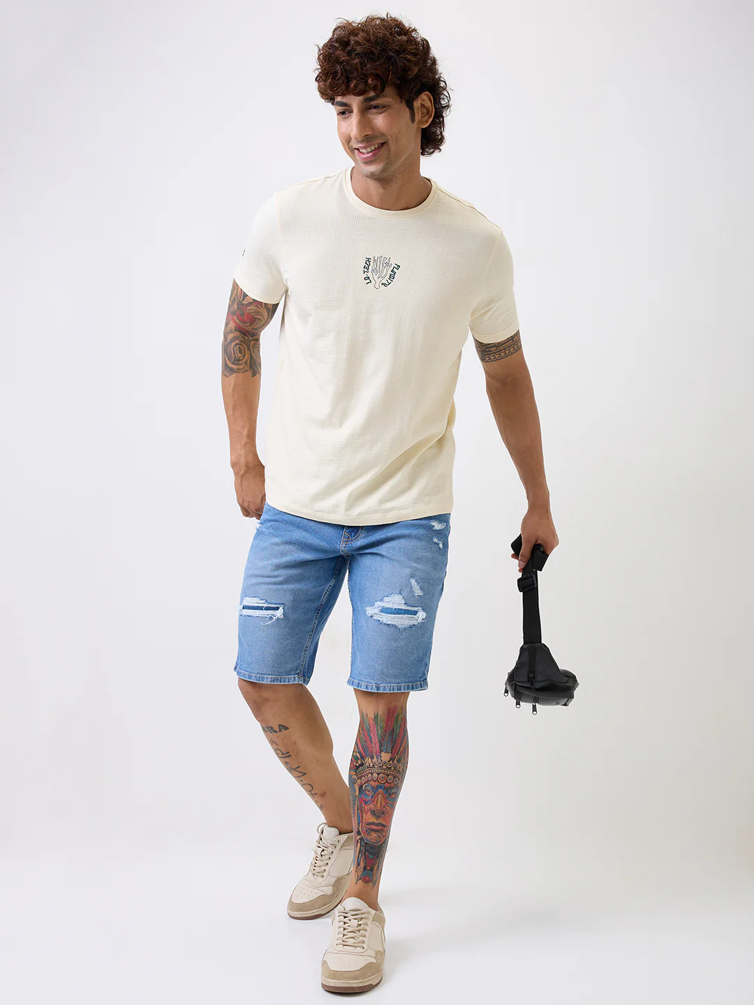 Men Shorts Light Blue Mid Rise - Image 7
