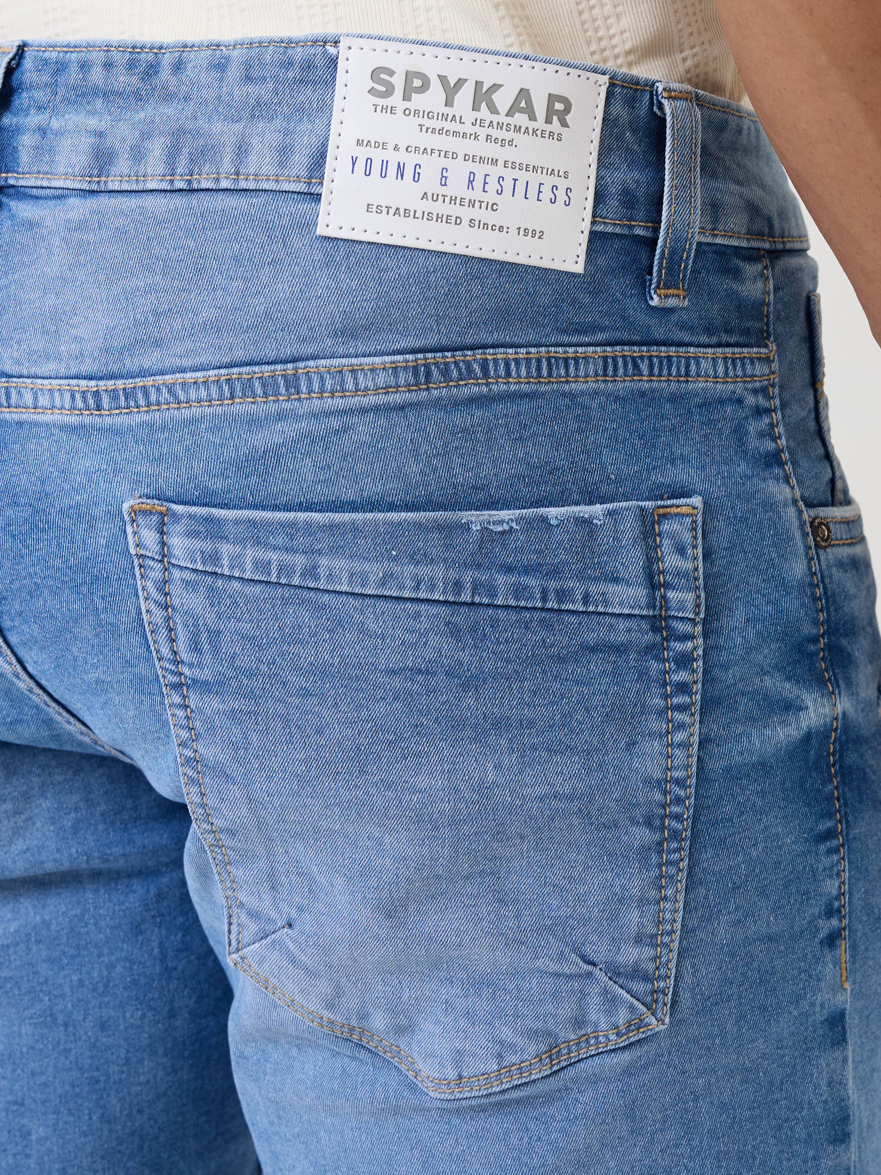 Men Shorts Light Blue Mid Rise - Image 8