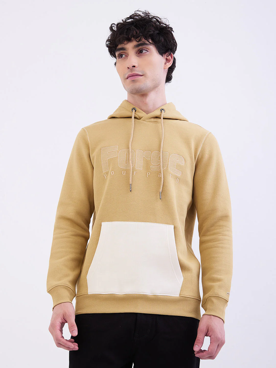 Men Sweatshirt Beige Regular Fit - Image 2