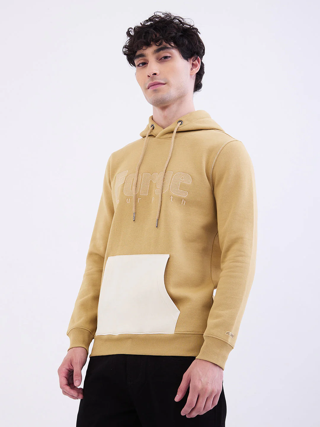 Men Sweatshirt Beige Regular Fit - Image 3