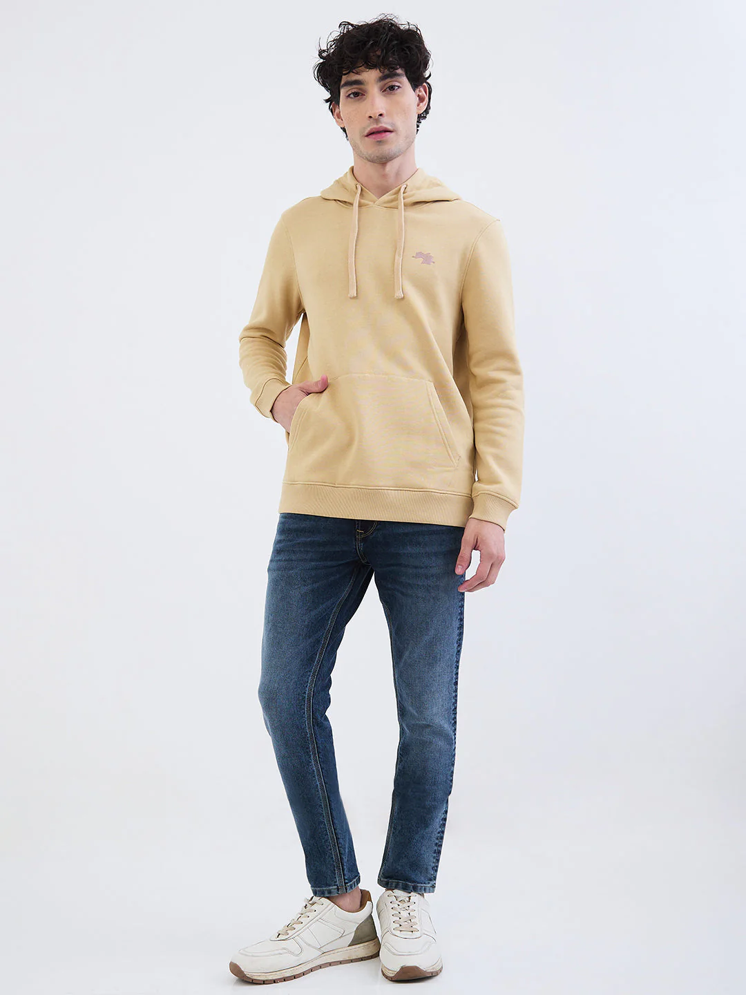 Men Sweatshirt Beige Regular Fit - Image 5