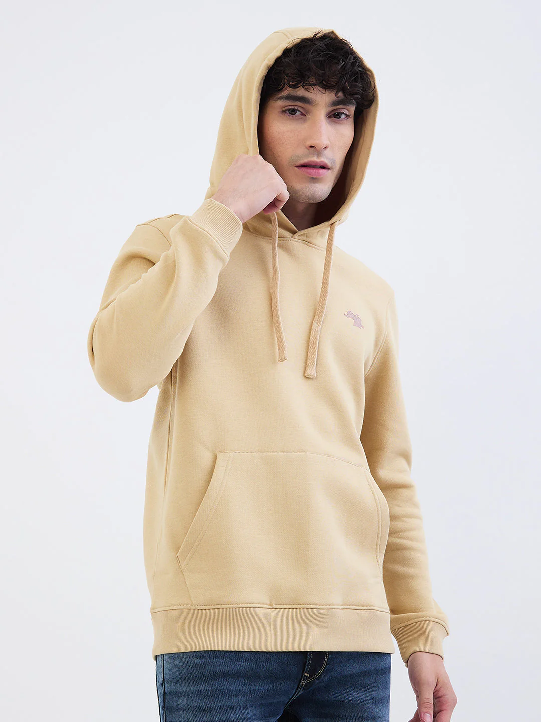 Men Sweatshirt Beige Regular Fit - Image 8