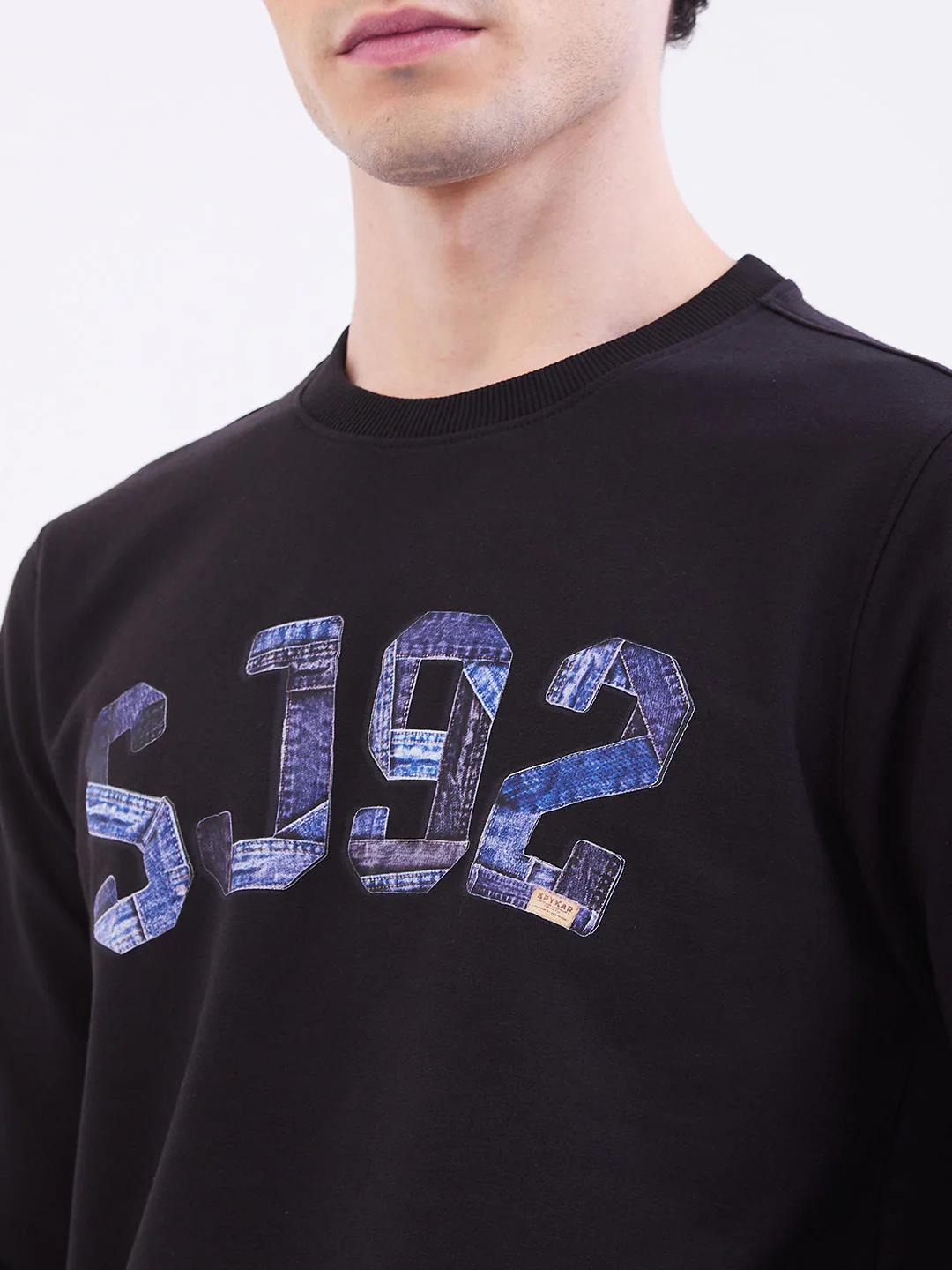 Men Sweatshirt Black Slim Fit - Image 6