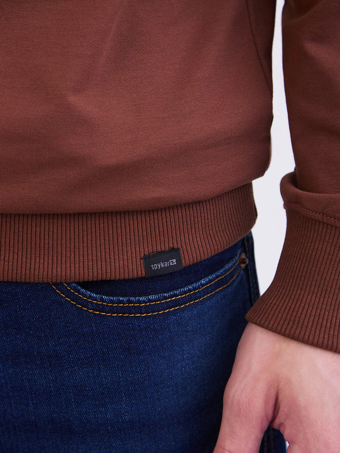 Men Sweatshirt Brown Slim Fit - Image 8