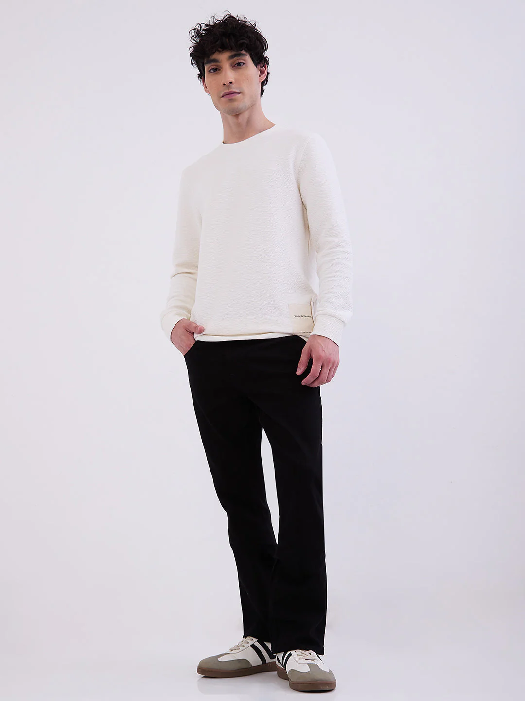 Men Sweatshirt Off White Slim Fit - Image 5