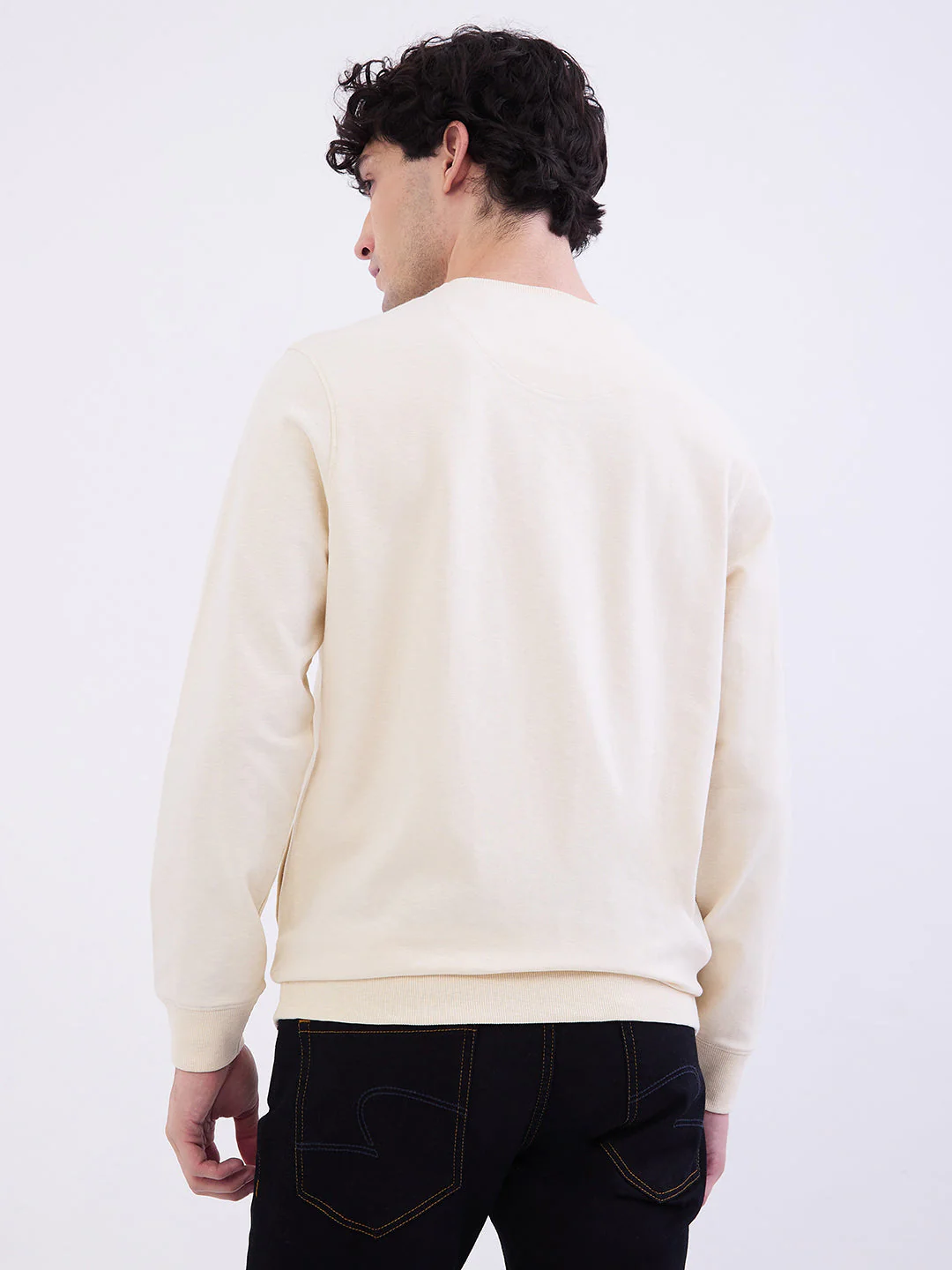 Men Sweatshirt Off White Slim Fit - Image 4