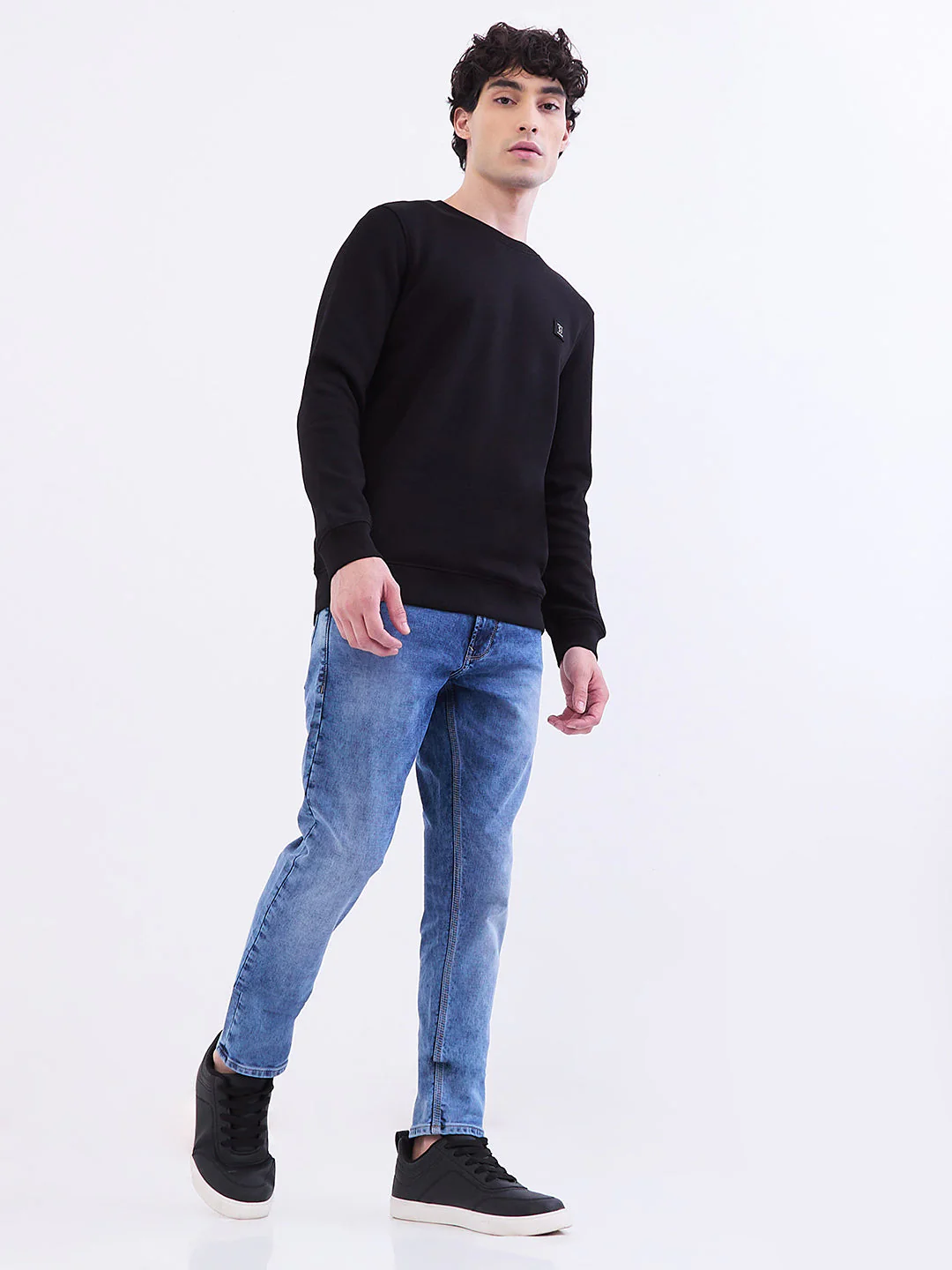 Men Sweatshirt Black Slim Fit - Image 5