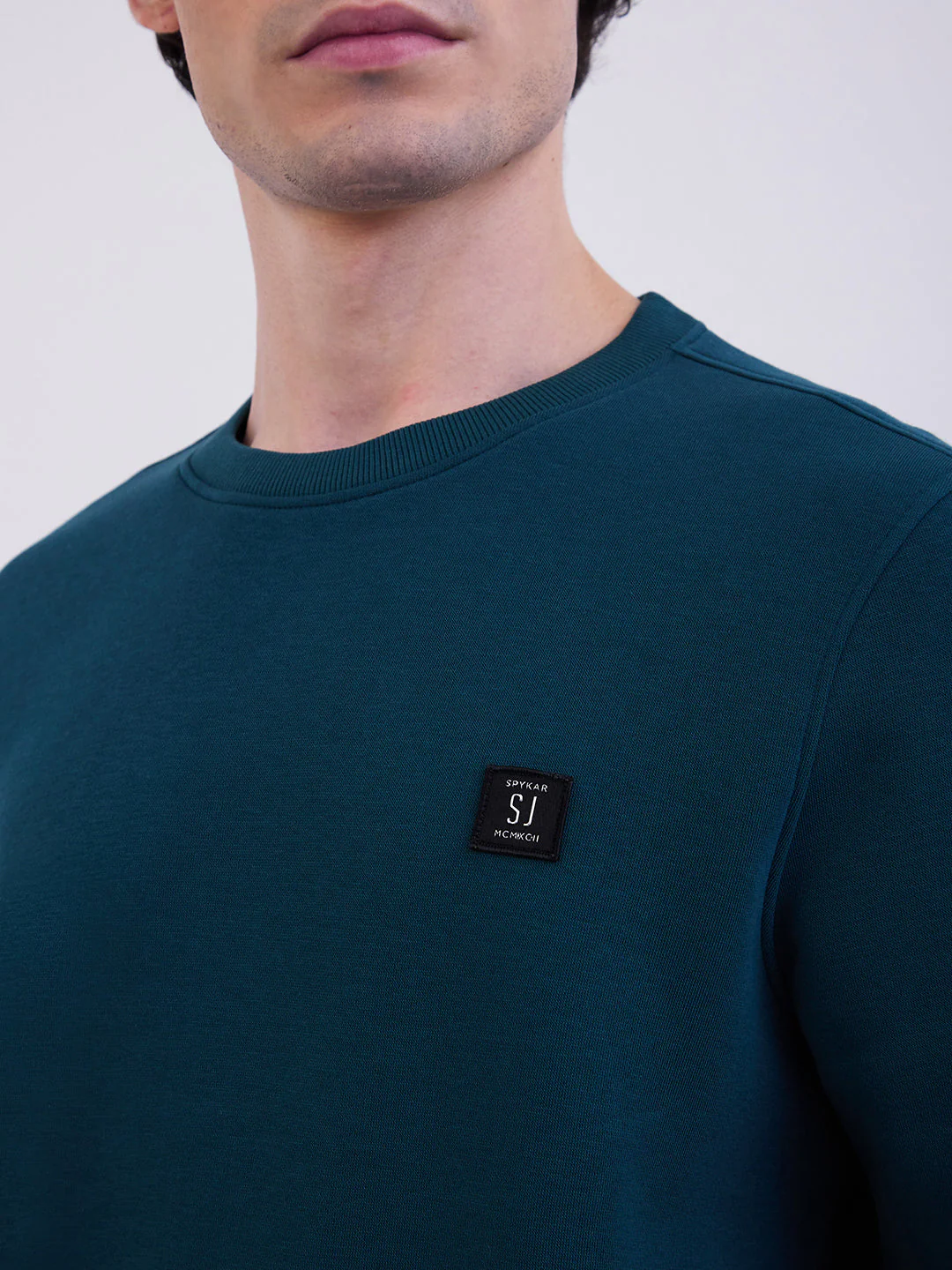 Men Sweatshirt Green Slim Fit - Image 6