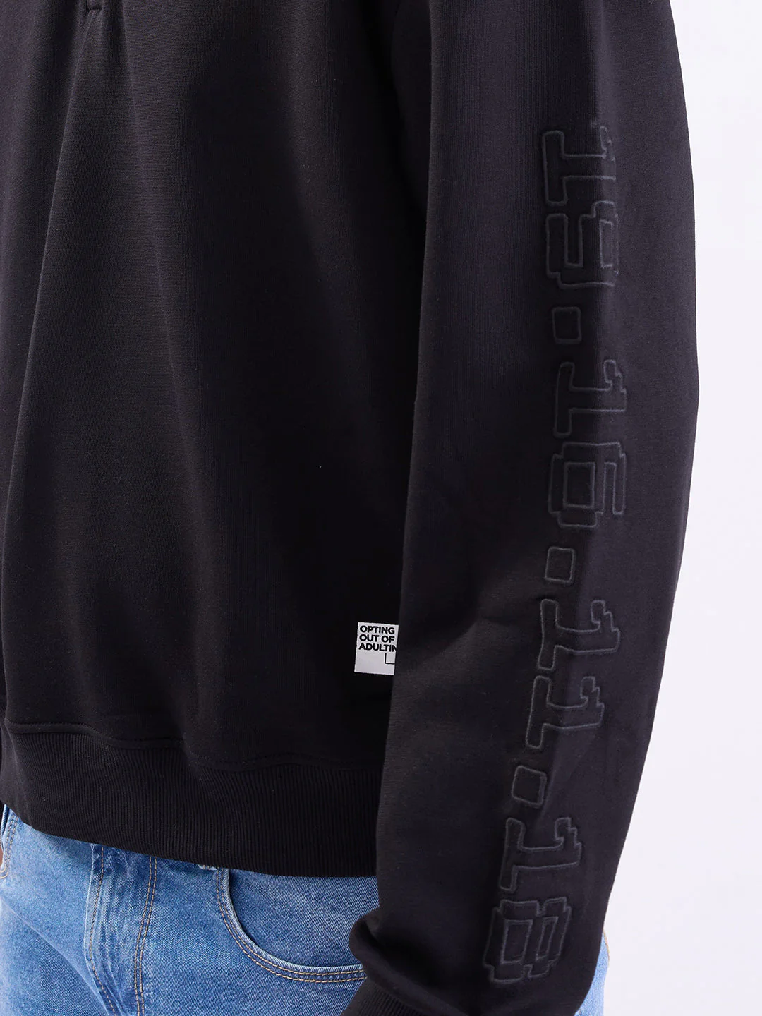 Men Sweatshirt Black Slim Fit - Image 8