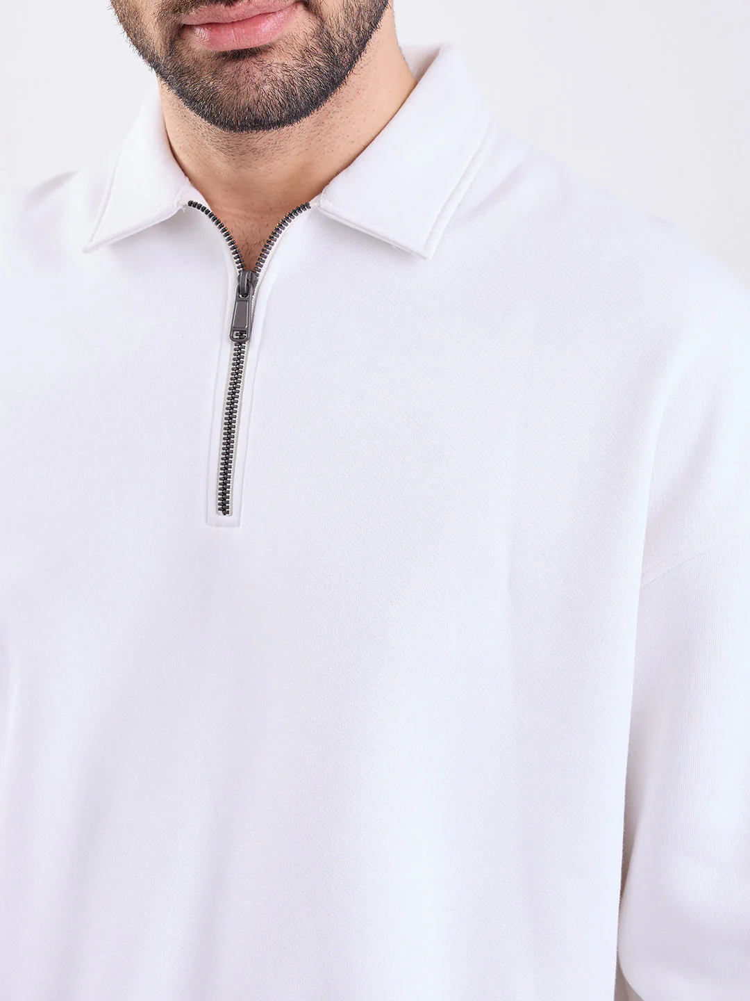 Men Sweatshirt White Slim Fit - Image 6
