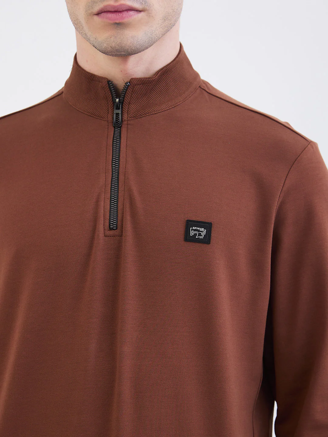 Men Sweatshirt Brown Regular Fit - Image 6
