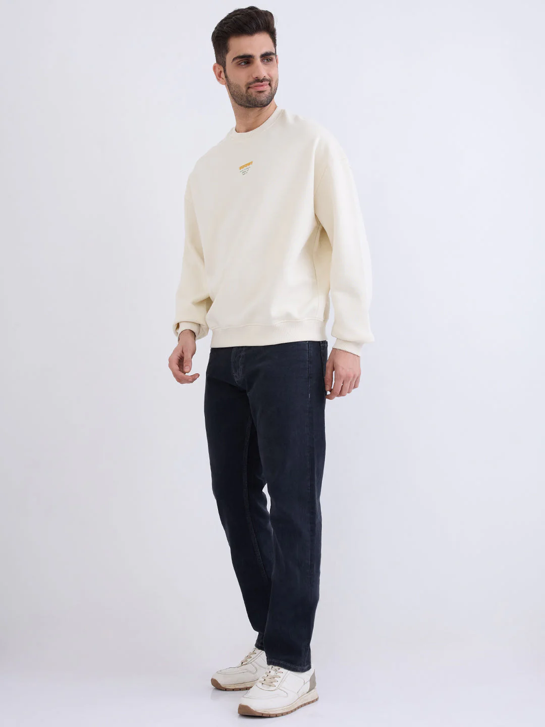 Men Sweatshirt Off White Oversize Fit - Image 5