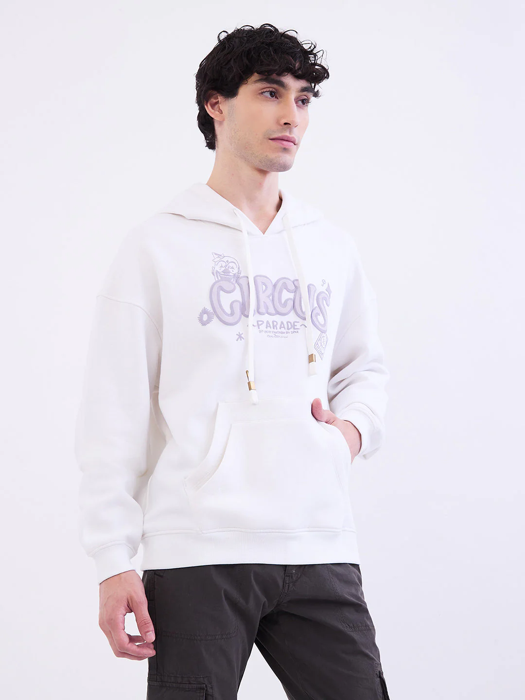 Men Sweatshirt White Oversize Fit