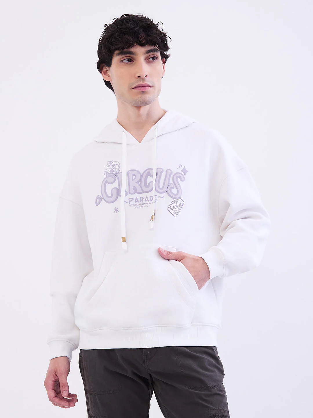 Men Sweatshirt White Oversize Fit - Image 2