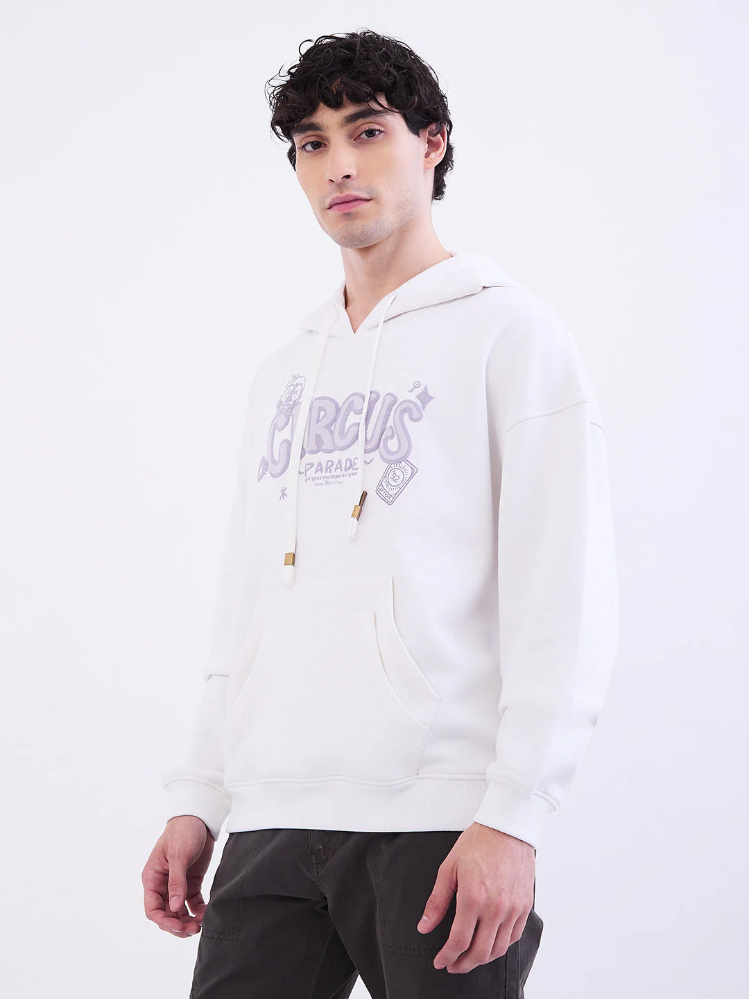 Men Sweatshirt White Oversize Fit - Image 3