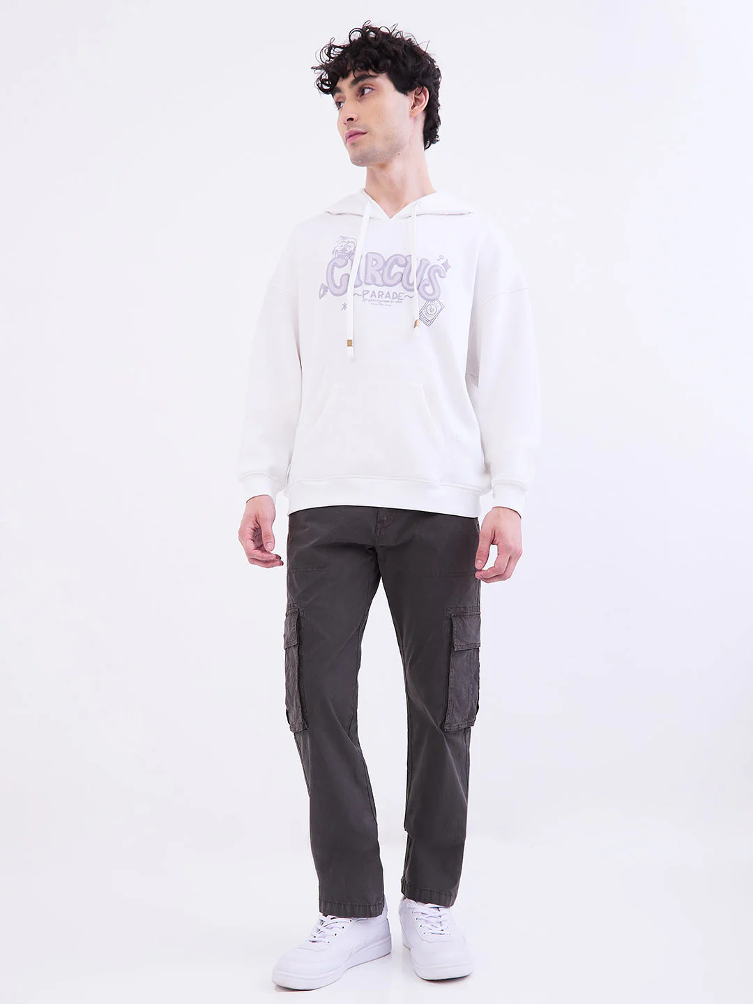 Men Sweatshirt White Oversize Fit - Image 5