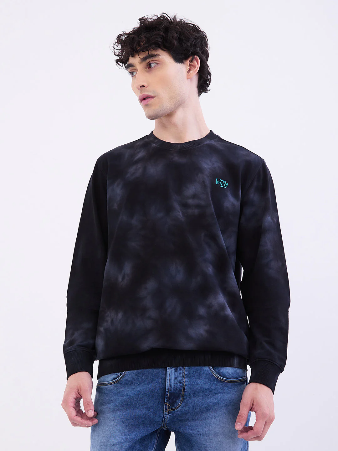 Men Sweatshirt Black Slim Fit - Image 2