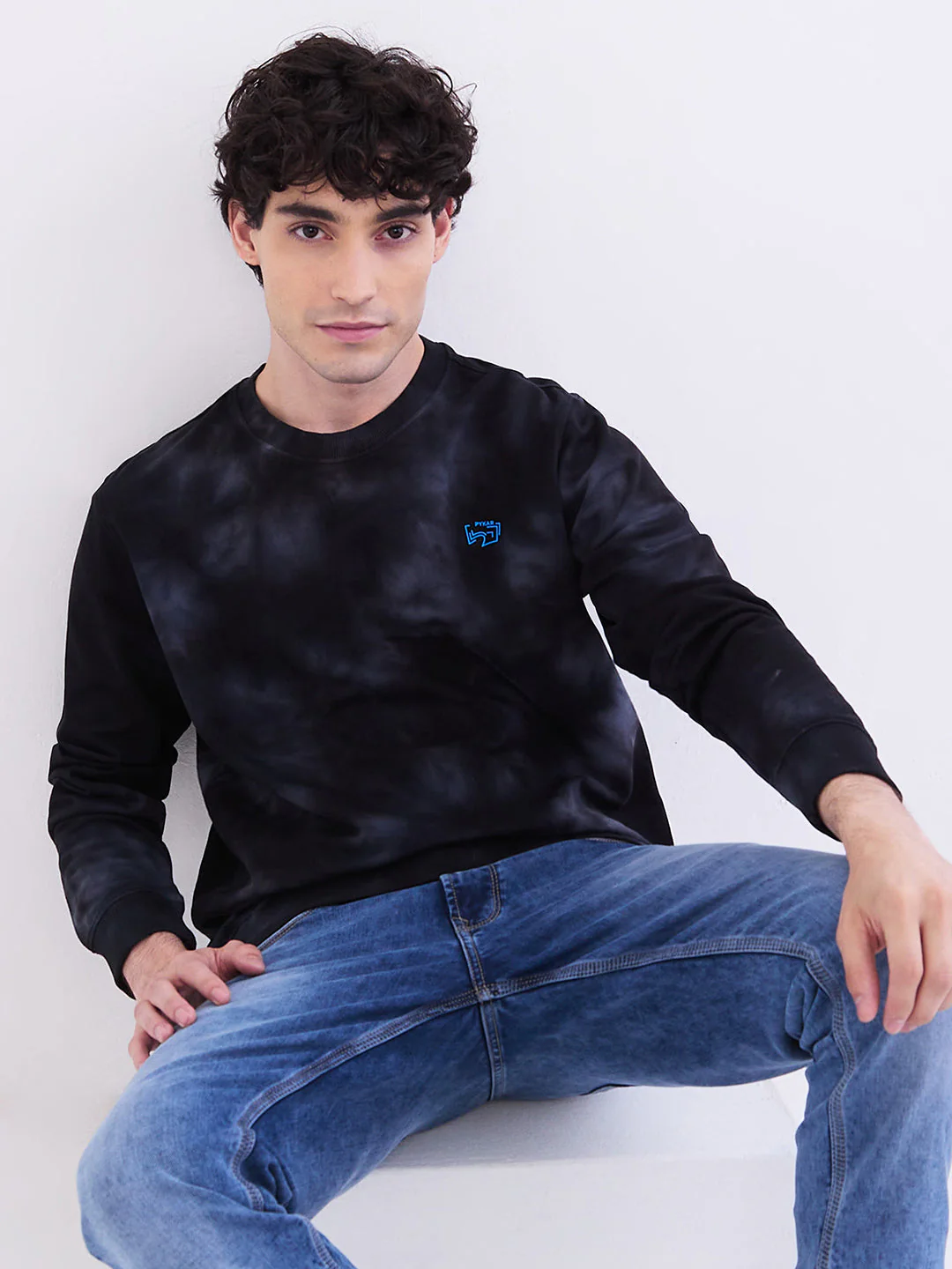 Men Sweatshirt Black Slim Fit - Image 7