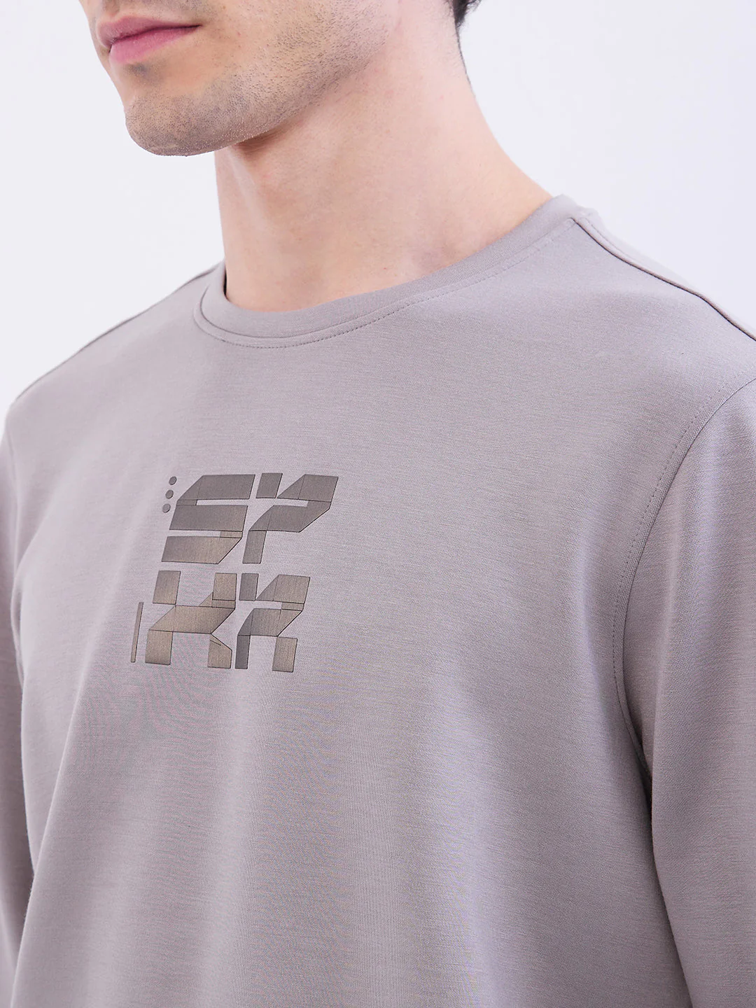 Men Sweatshirt Grey Slim Fit - Image 6