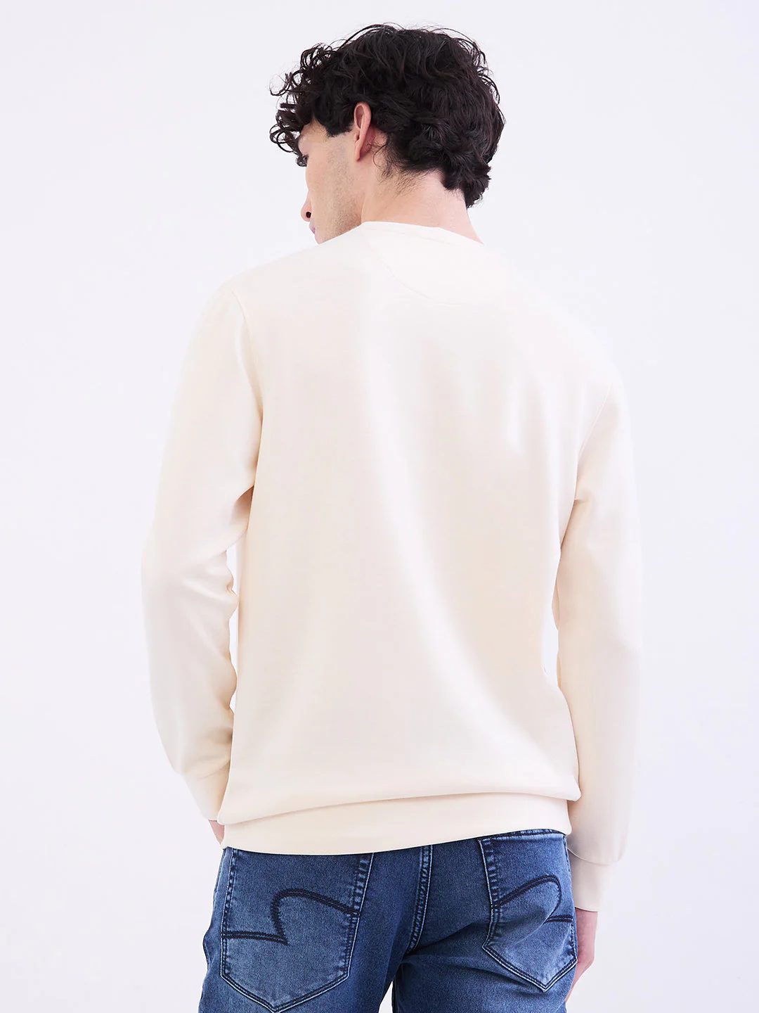 Men Sweatshirt Off White Slim Fit - Image 4