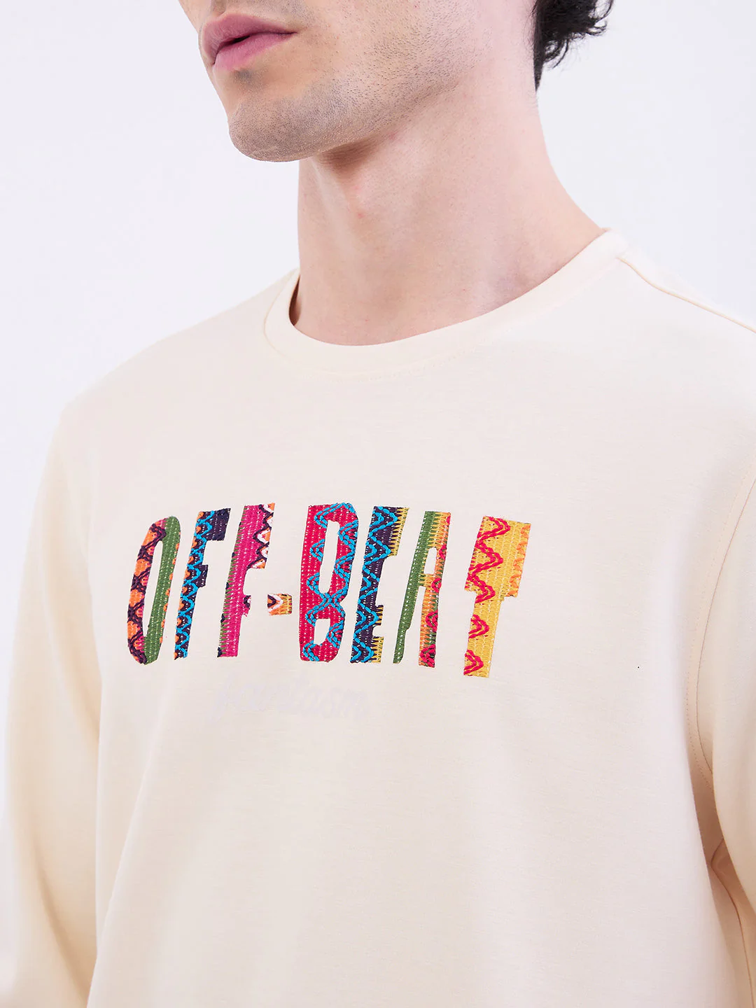 Men Sweatshirt Off White Slim Fit - Image 6