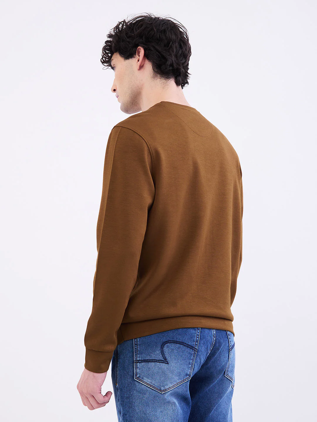 Men Sweatshirt Green Slim Fit - Image 4