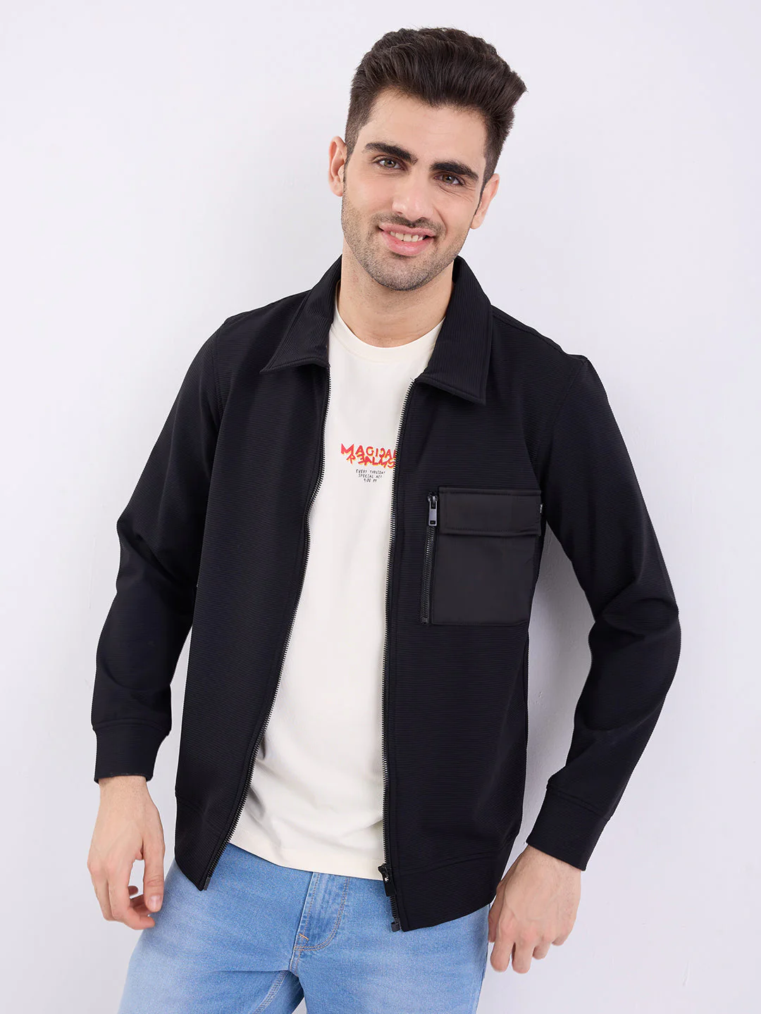 Men Shacket Black Straight Fit - Image 6