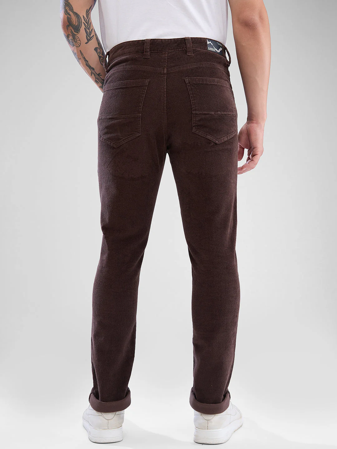 Men Trouser Brown Regular Fit - Image 3