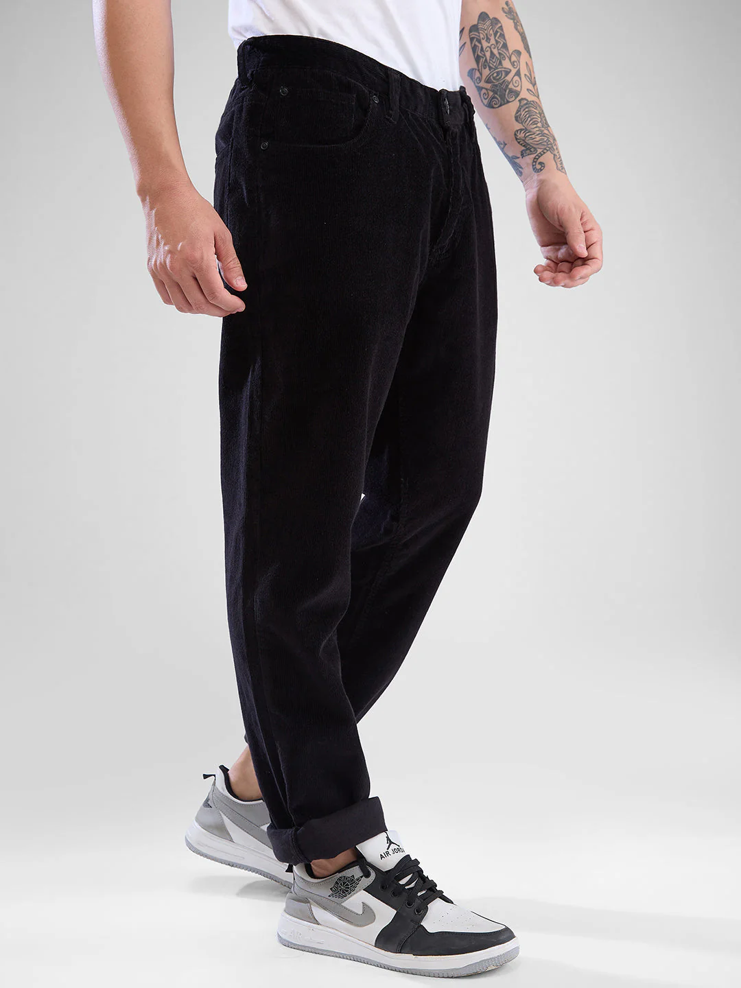 Men Trouser New Rico Jet Black Mid Rise - Image 4