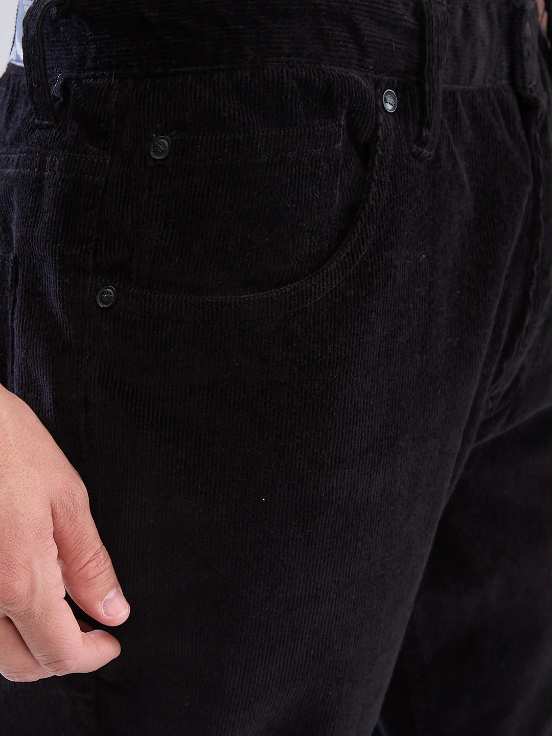 Men Trouser New Rico Jet Black Mid Rise - Image 5