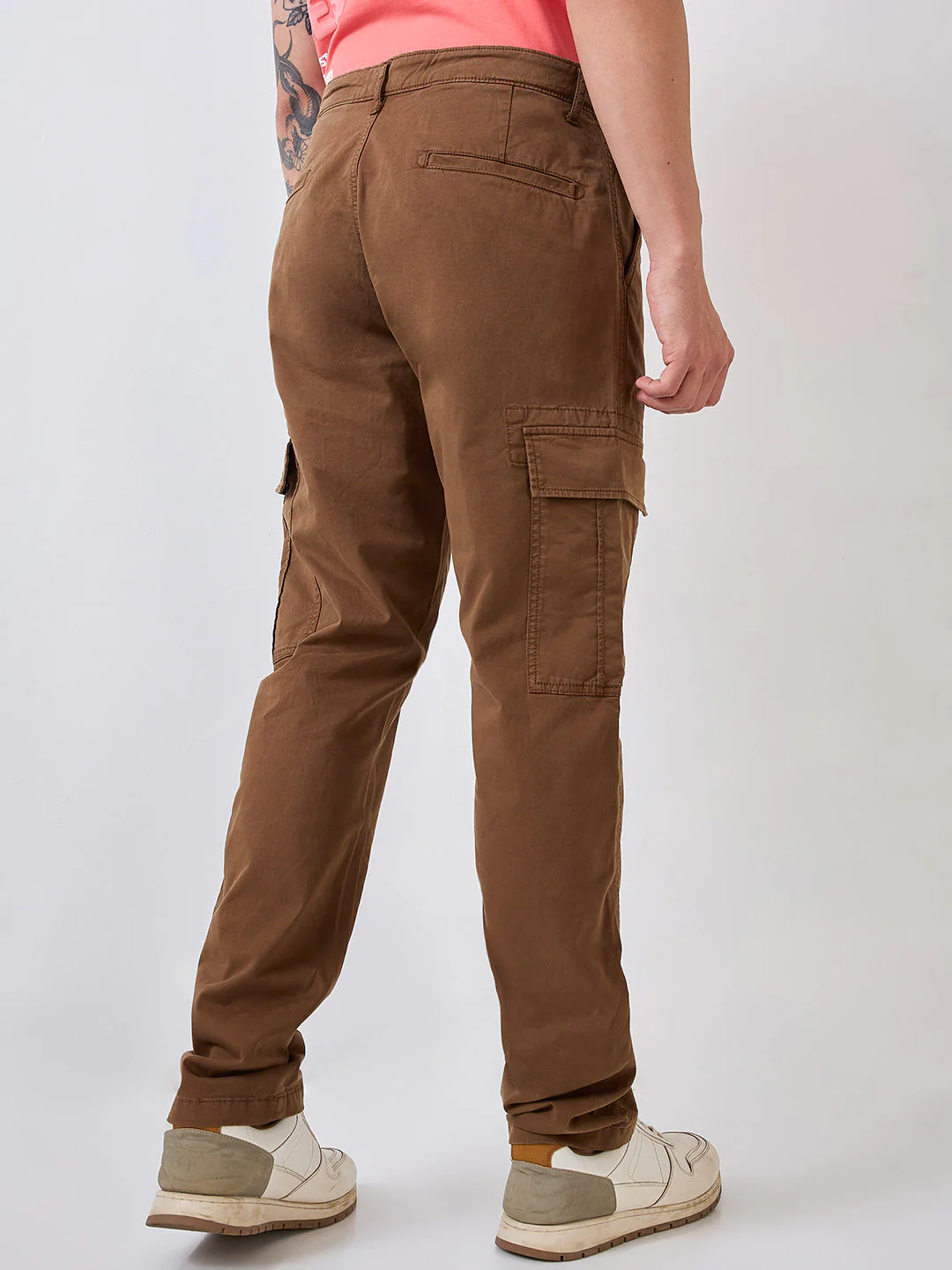 Men Cargo Regular Fit Brown Mid Rise - Image 5