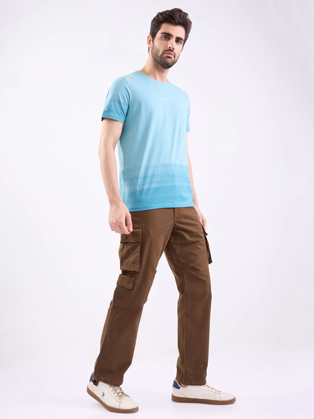 Men Trouser Relaxed Fit Brown Mid Rise - Image 5