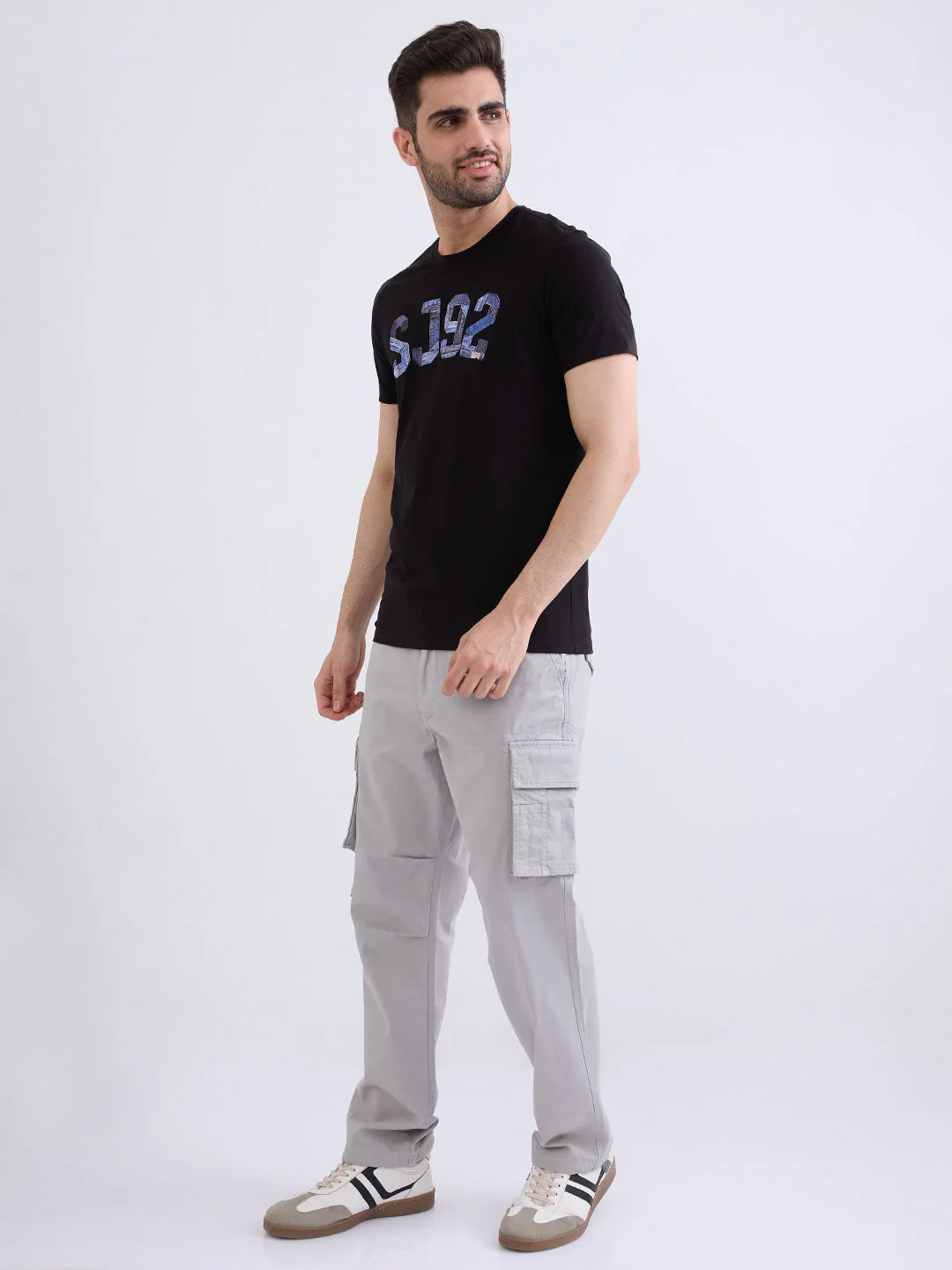 Men Trouser Relaxed Fit Grey Mid Rise - Image 5