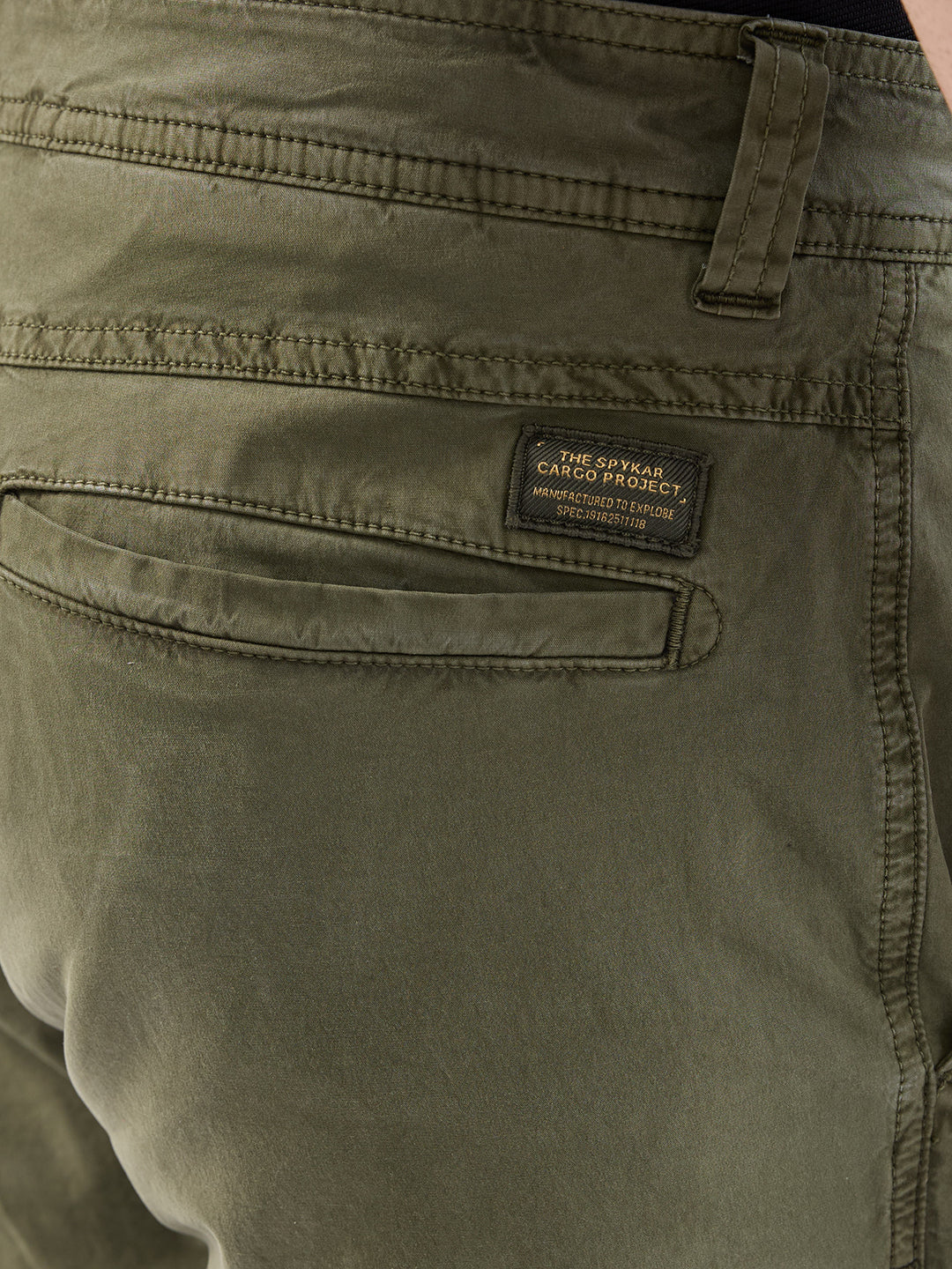 Men Trouser Relaxed Fit Green Mid Rise - Image 8