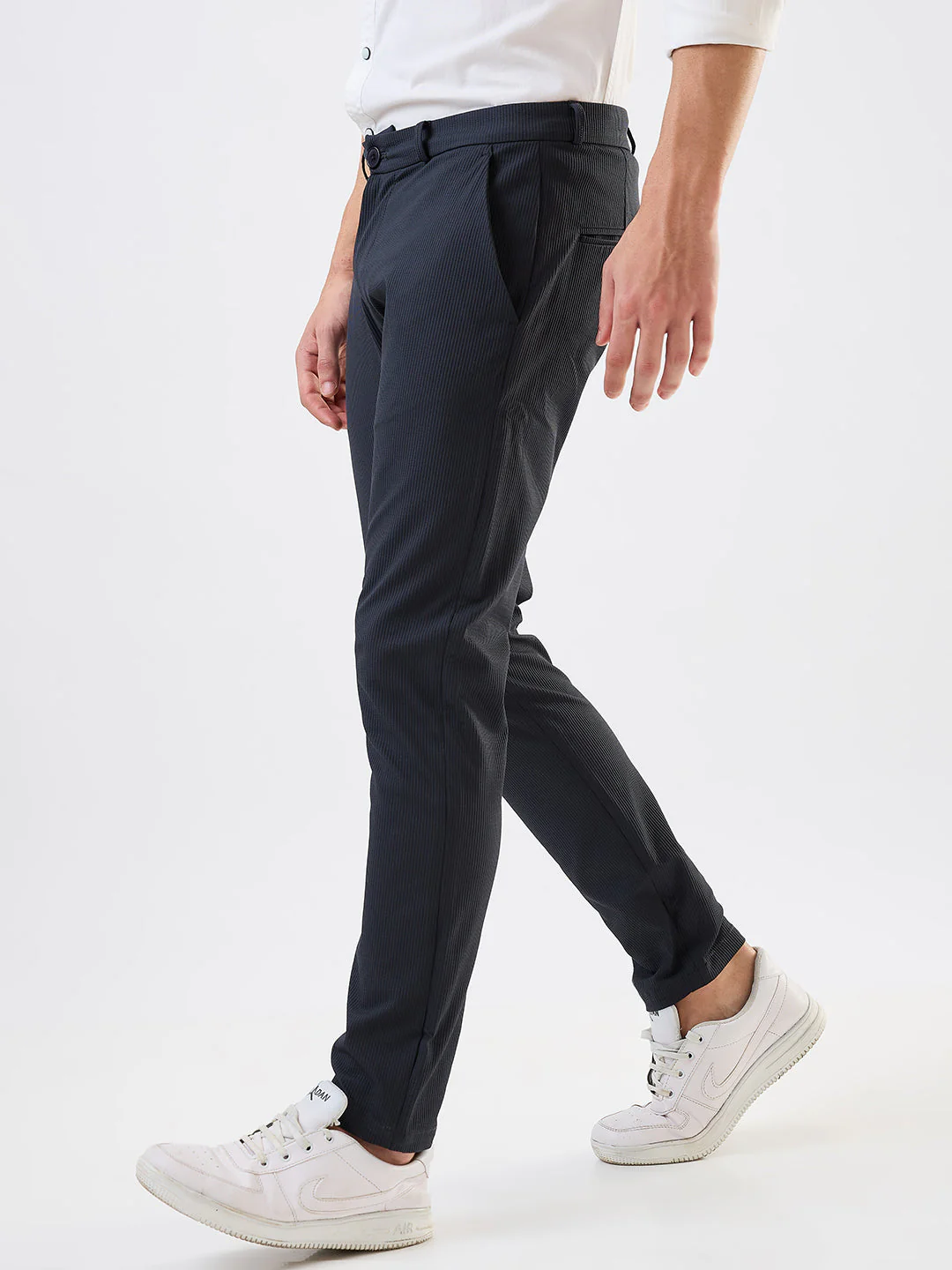 Men Cargo Slim Fit Grey Mid Rise - Image 4