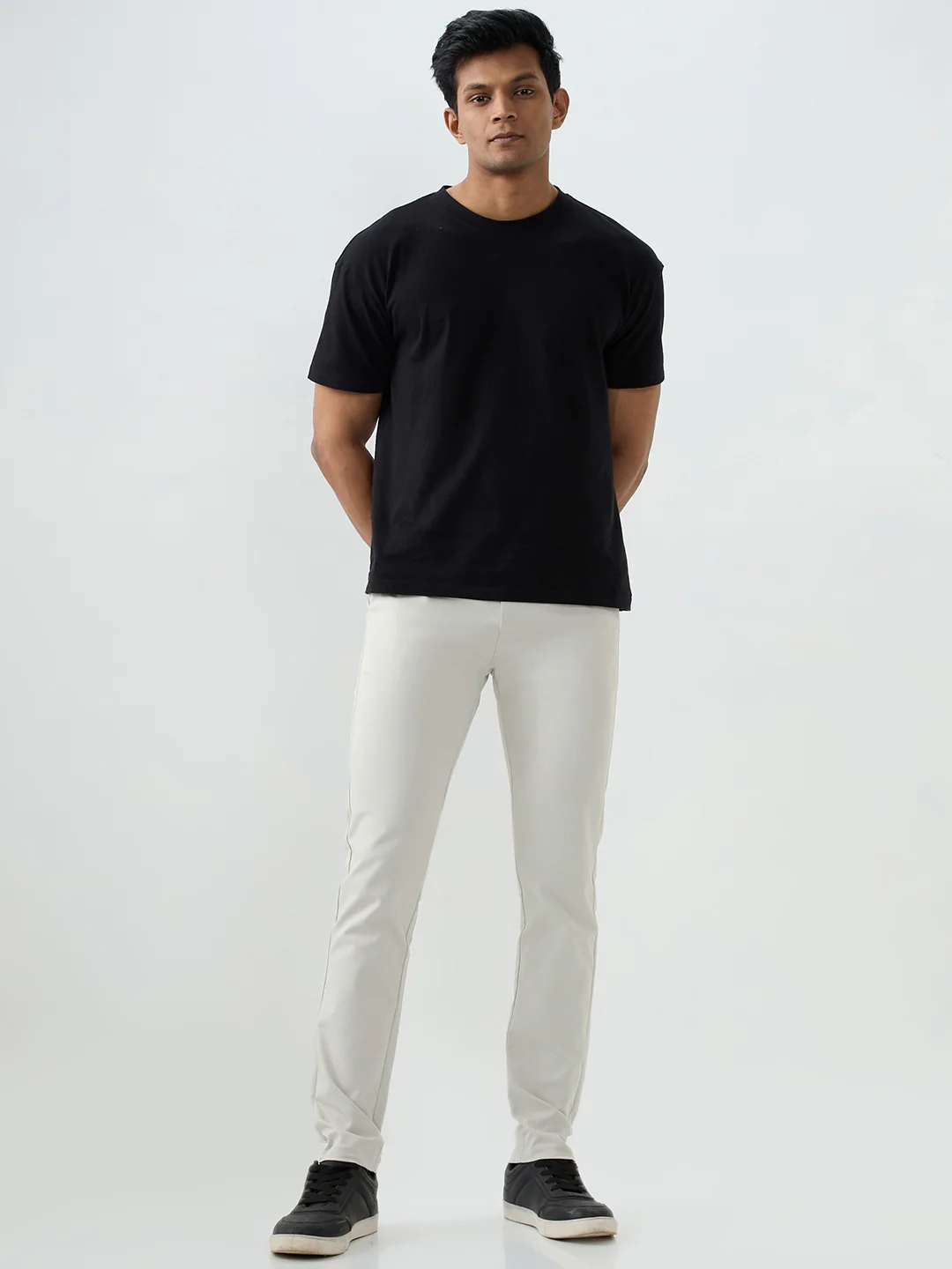 Men Trouser Beige Mid Rise - Image 5