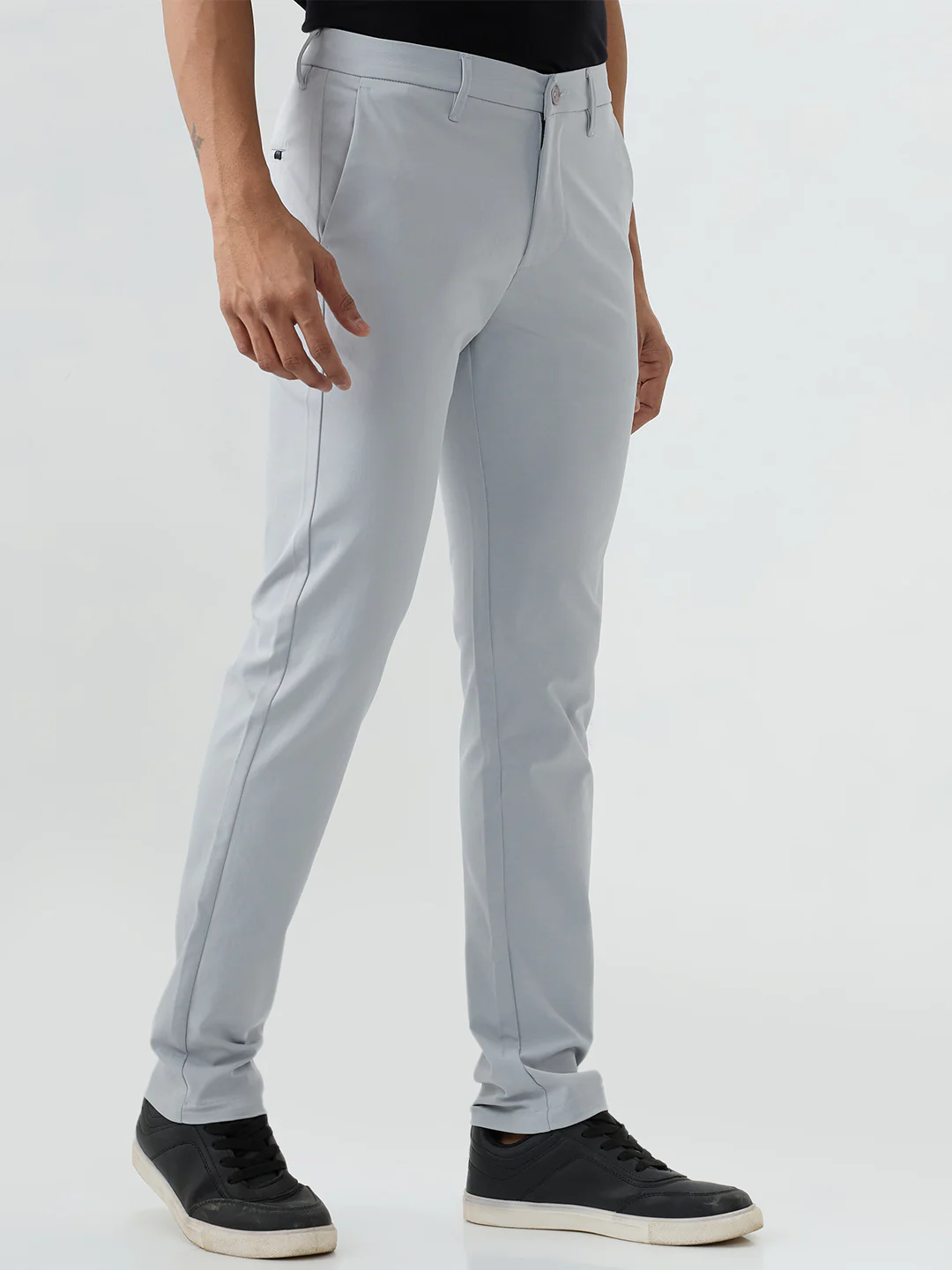 Men Trouser Grey Mid Rise - Image 2