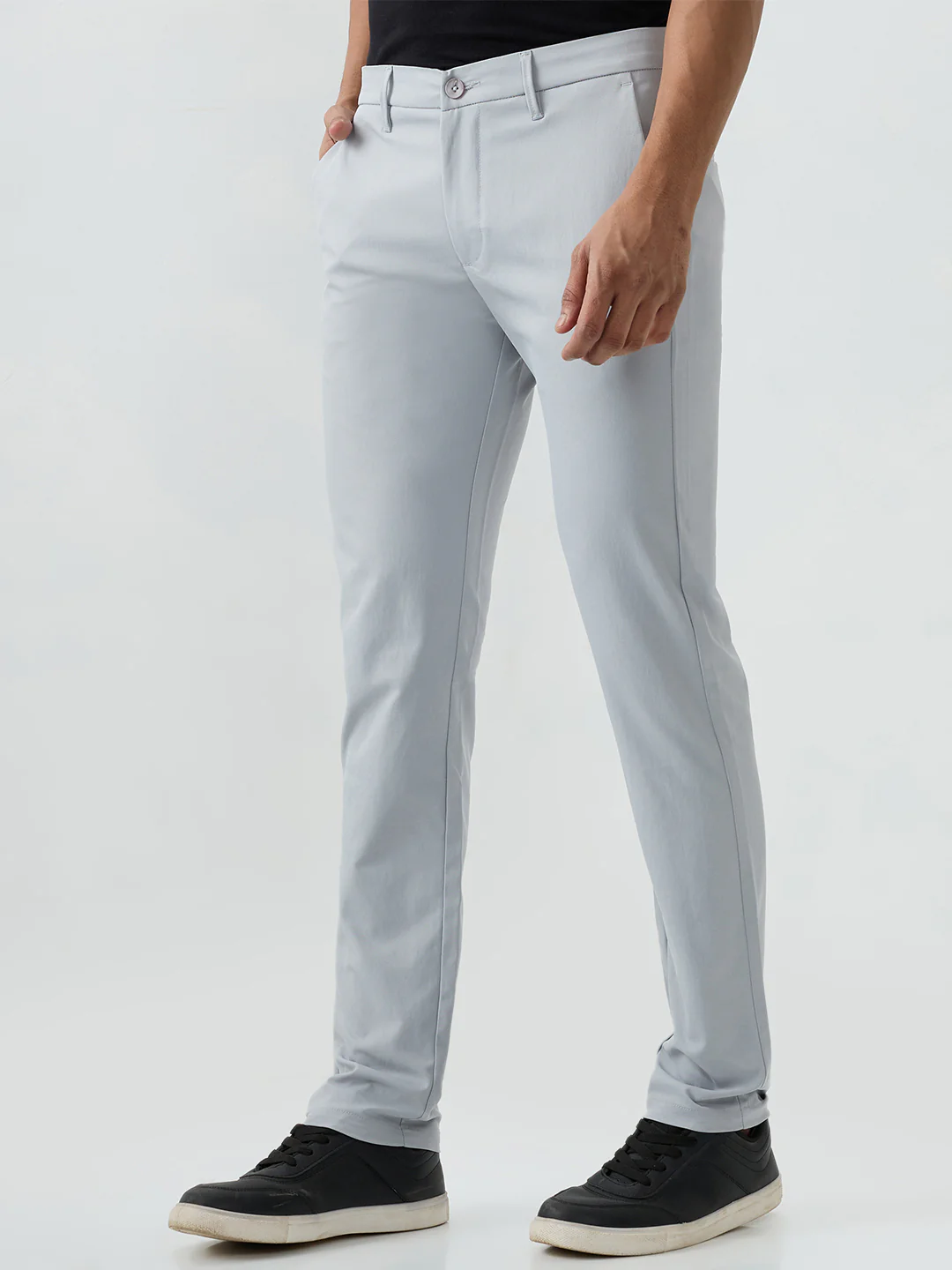 Men Trouser Grey Mid Rise - Image 3